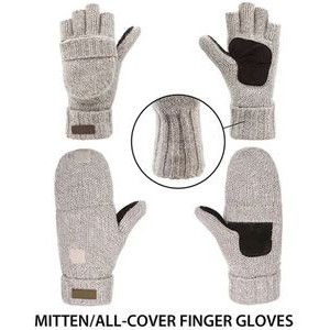 Wool Blend Crochet Convertible Fingerless Gloves with Mitte 2