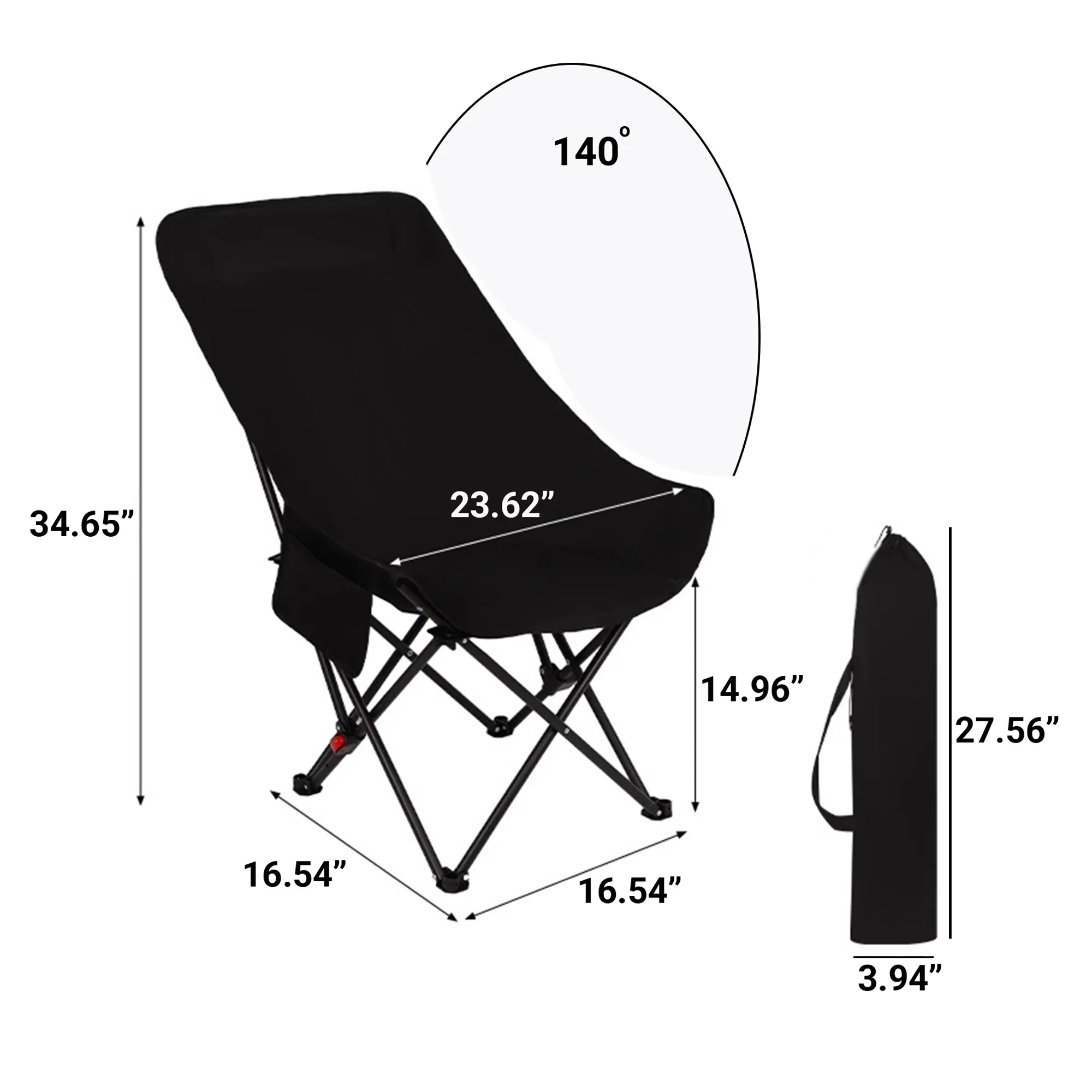 Adjustable High-Back Folding Camping Chair 9