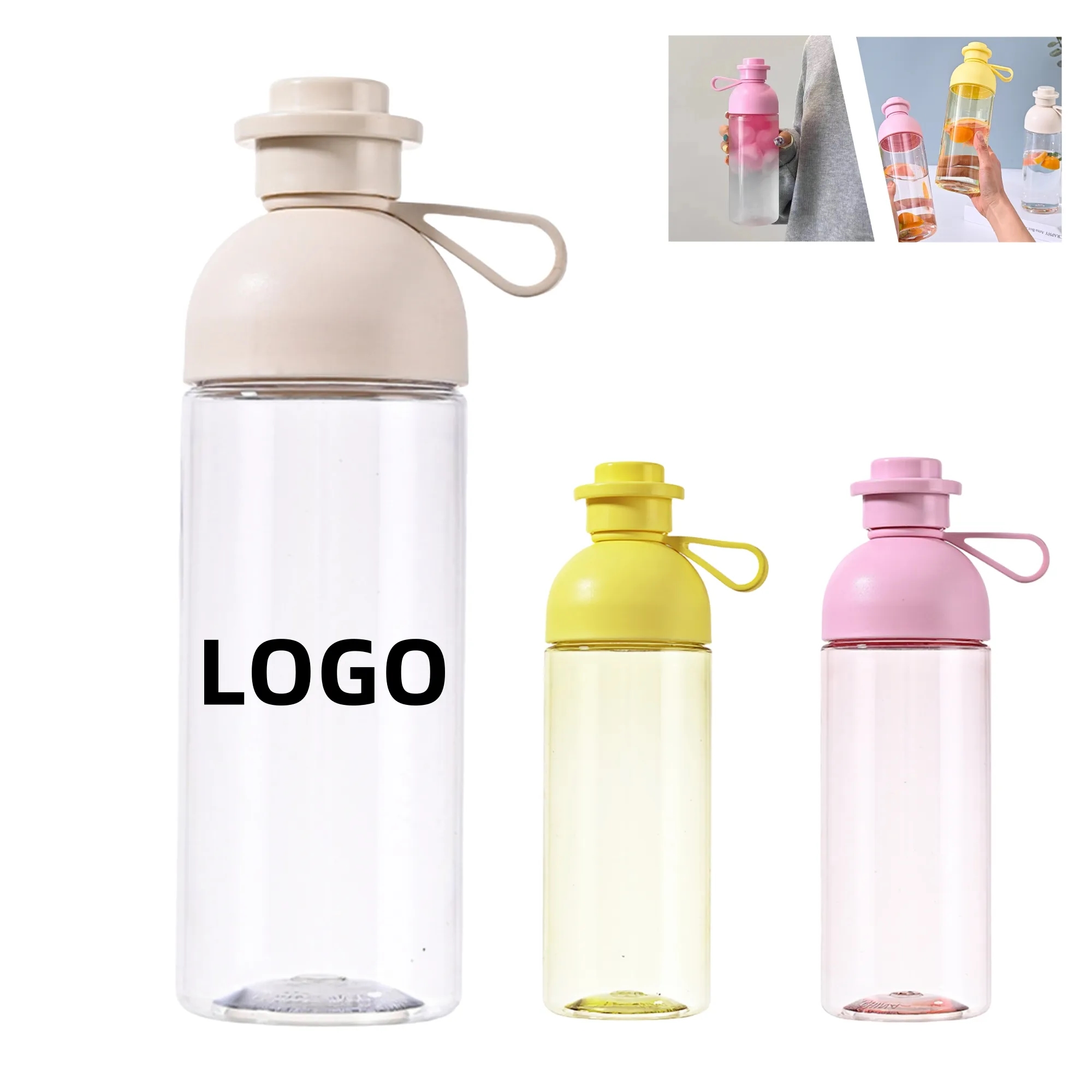 20oz Portable Handheld Large-Capacity Plastic Water Bottle 1