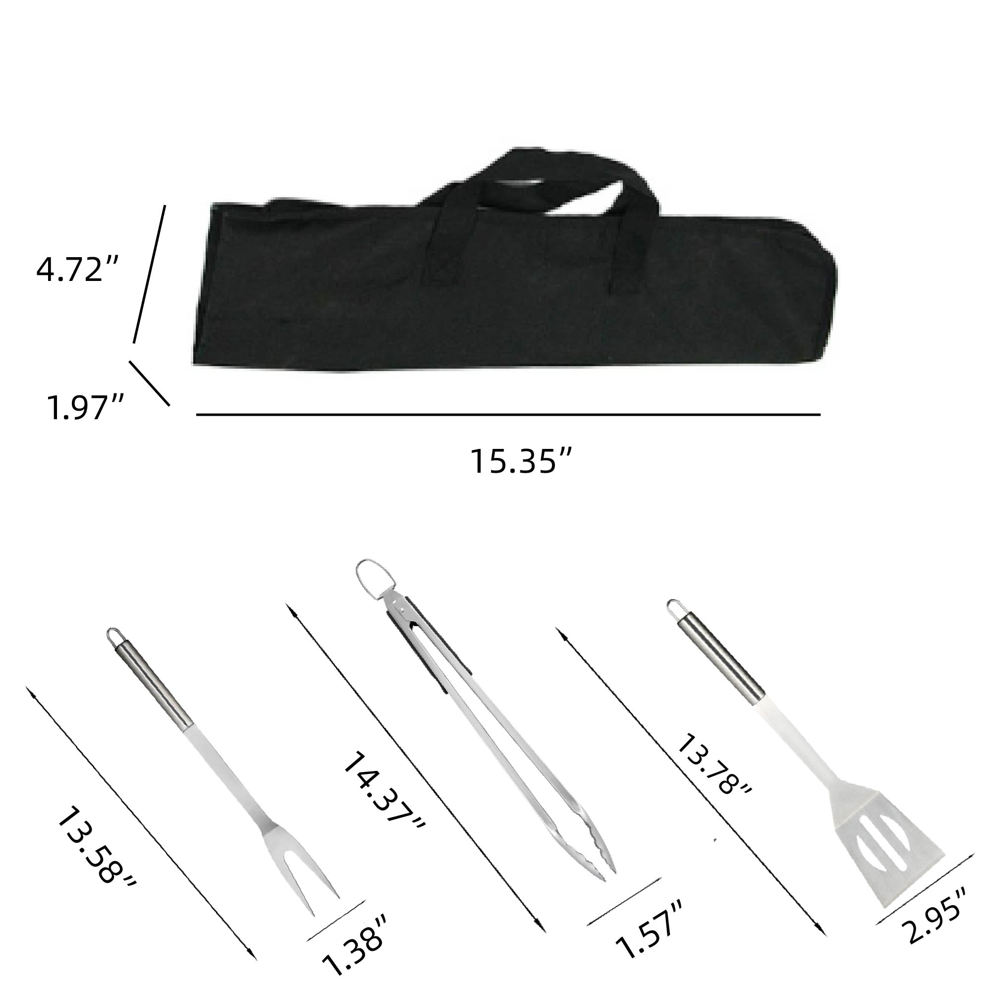 MOQ 10 pcs BBQ Utensil Set with Bag 3