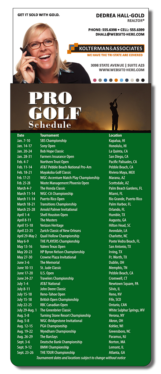 Magna-Card Business Card Magnet - Golf Schedule (3.5x9) 3