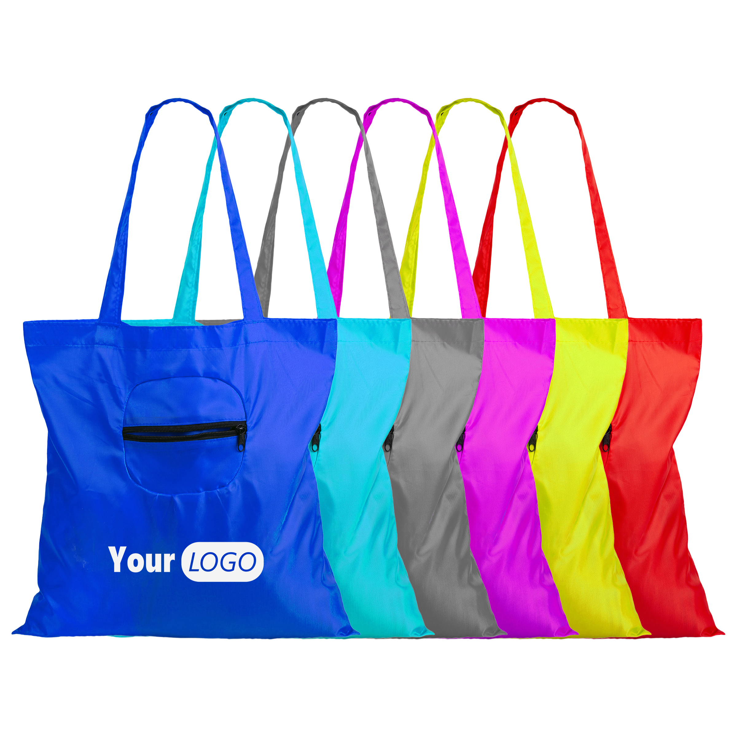 Polyester Compact Foldable Shopping Bag With Custom Logo 2