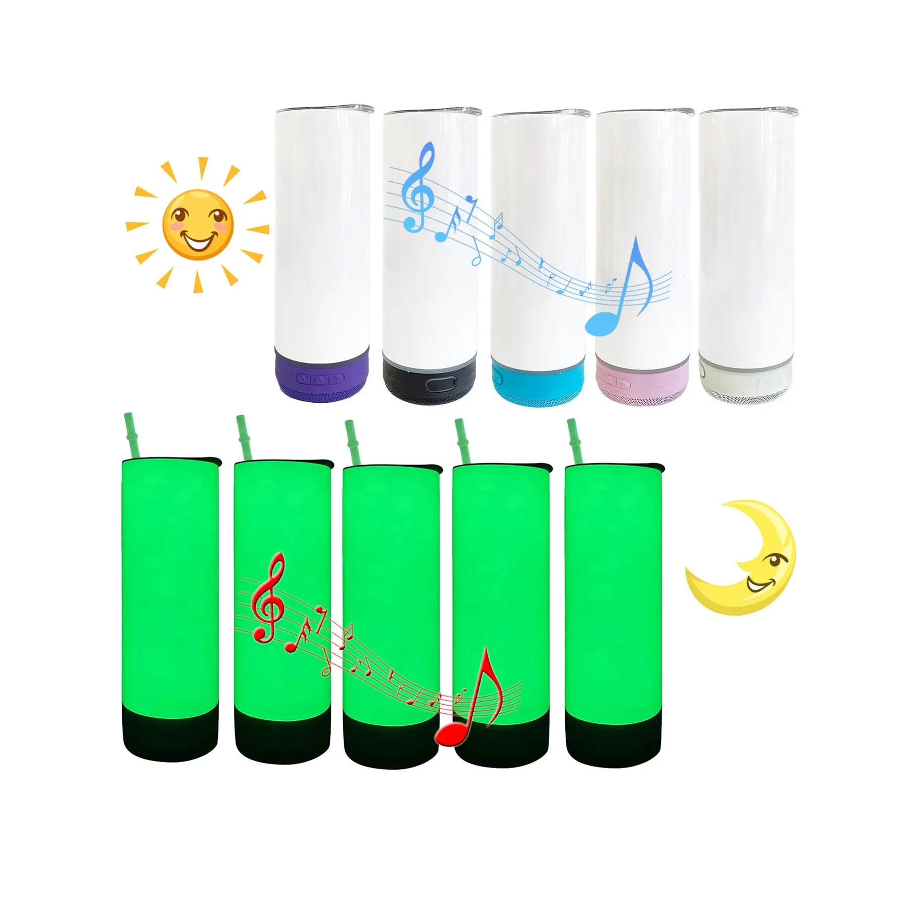 20 Oz. Luminous Vacuum Straight Mug with Wireless Speaker 4