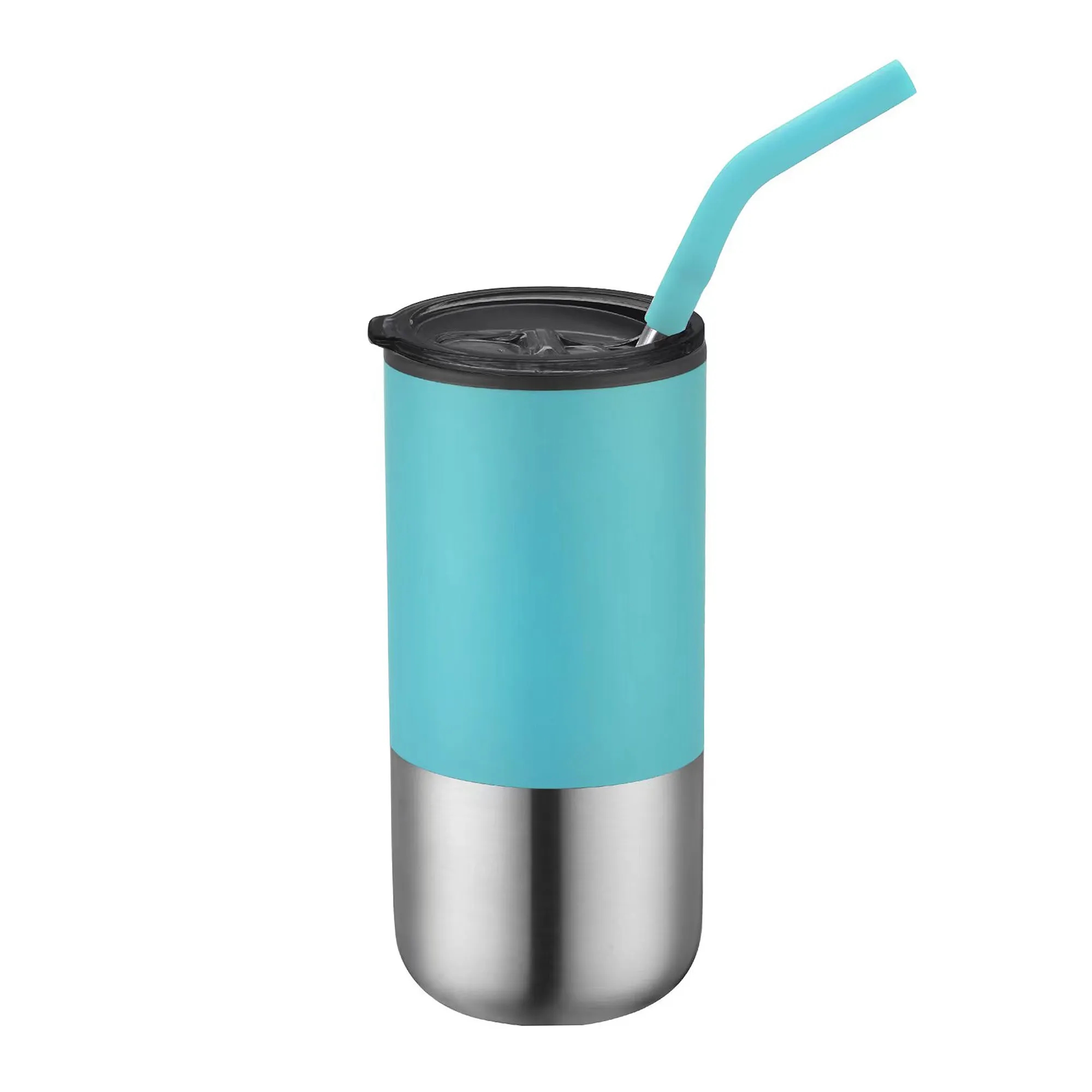 16oz. Double Wall SS / PP Tumbler w/Silicone Sip Steel Straw 3