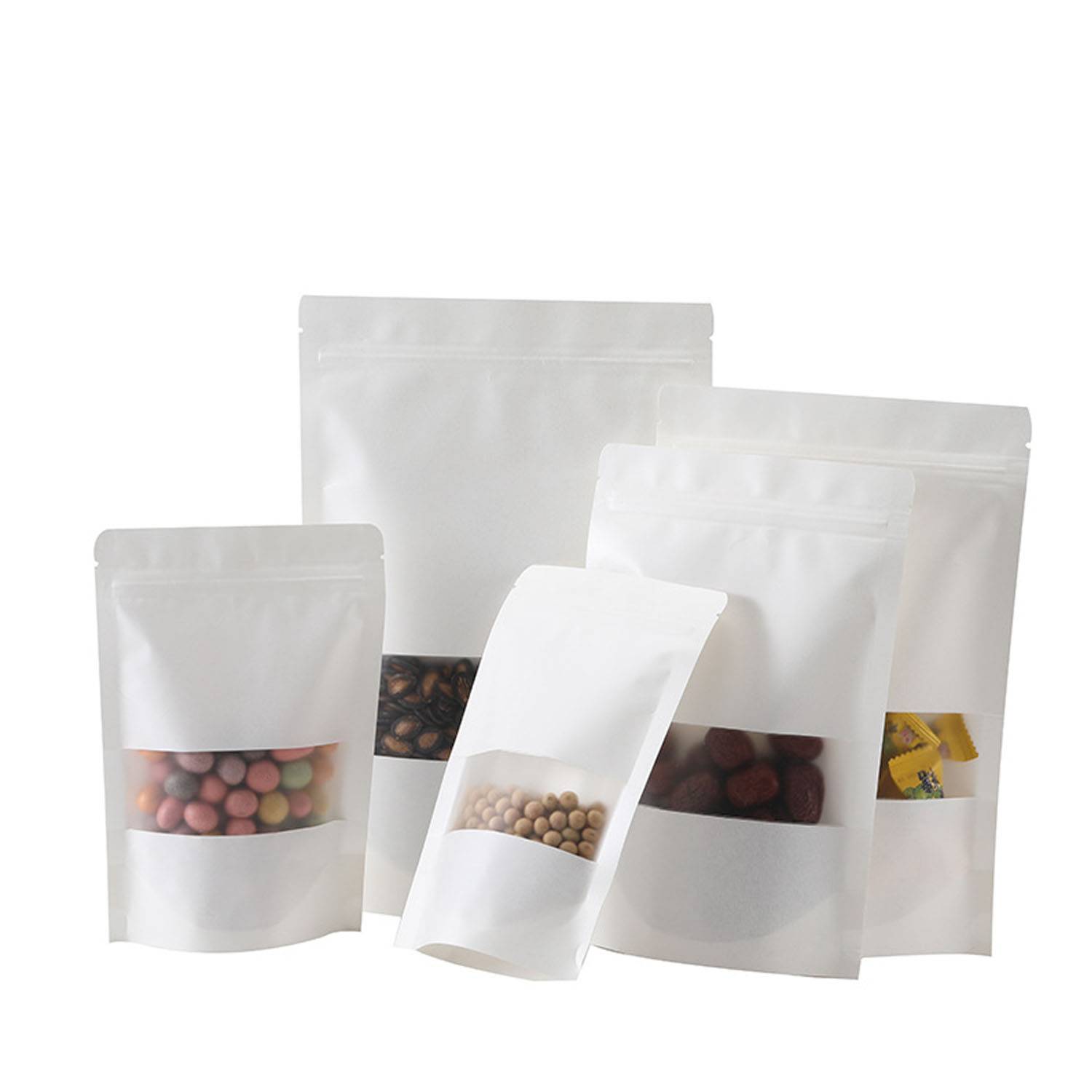 Reusable White Kraft Zip Lock Food Storage Bag 4