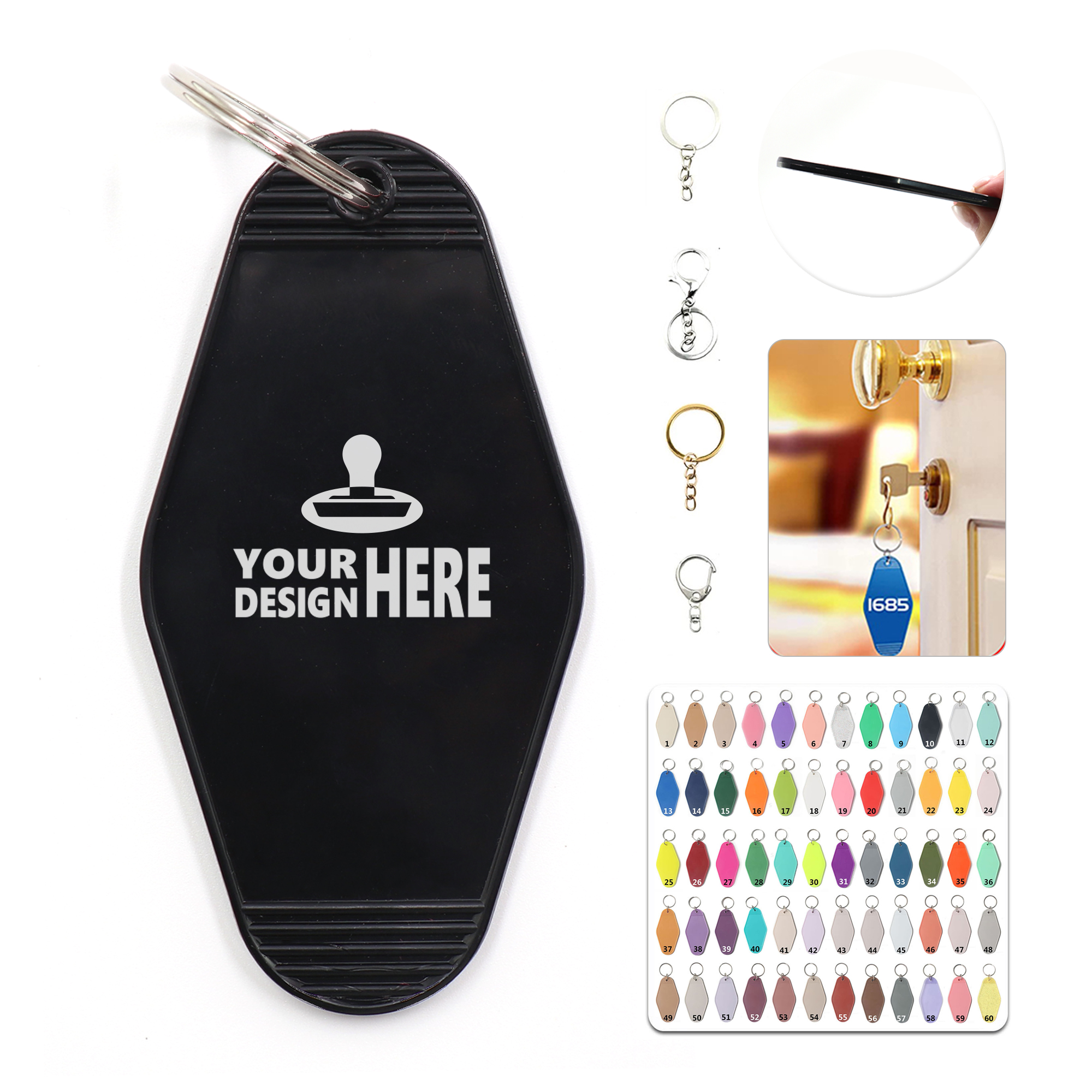 Hotel Keychains Vintage Plastic Rhombus Motel Key Tags 2
