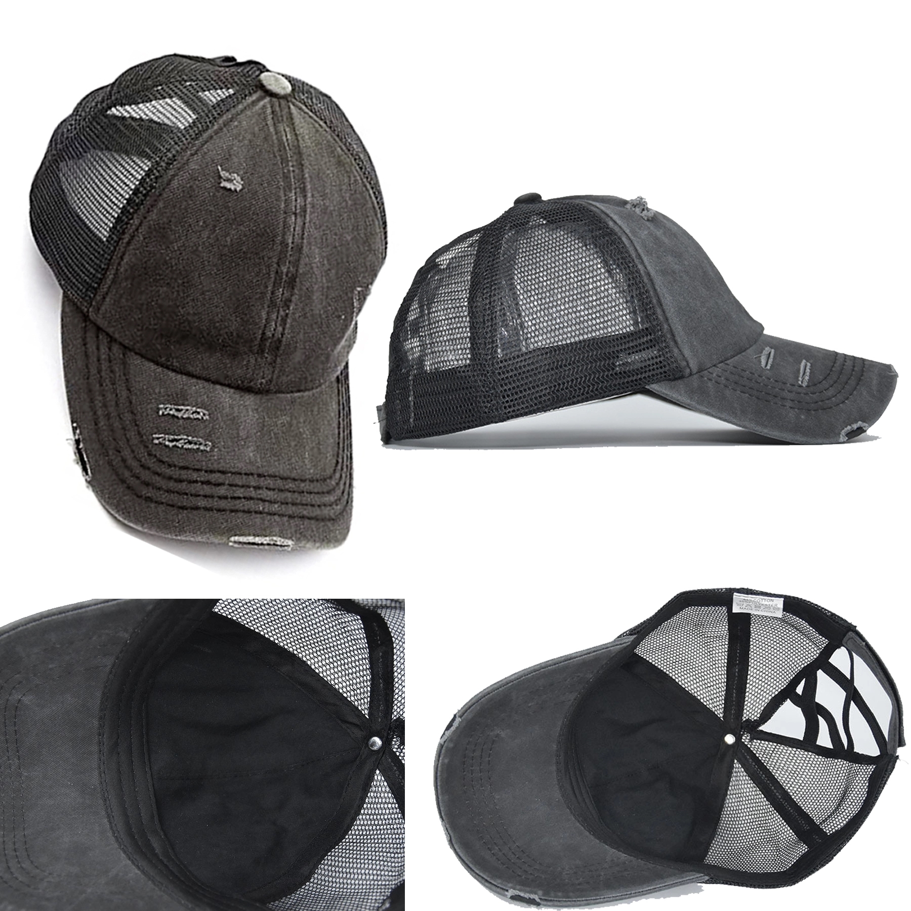 Womens Baseball Cap Ponytail Cross Hat 3