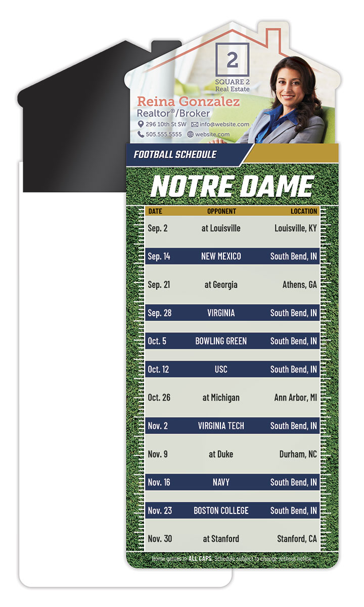 Magna-Card House Shape Magnet Football Schedules (3.5x9)