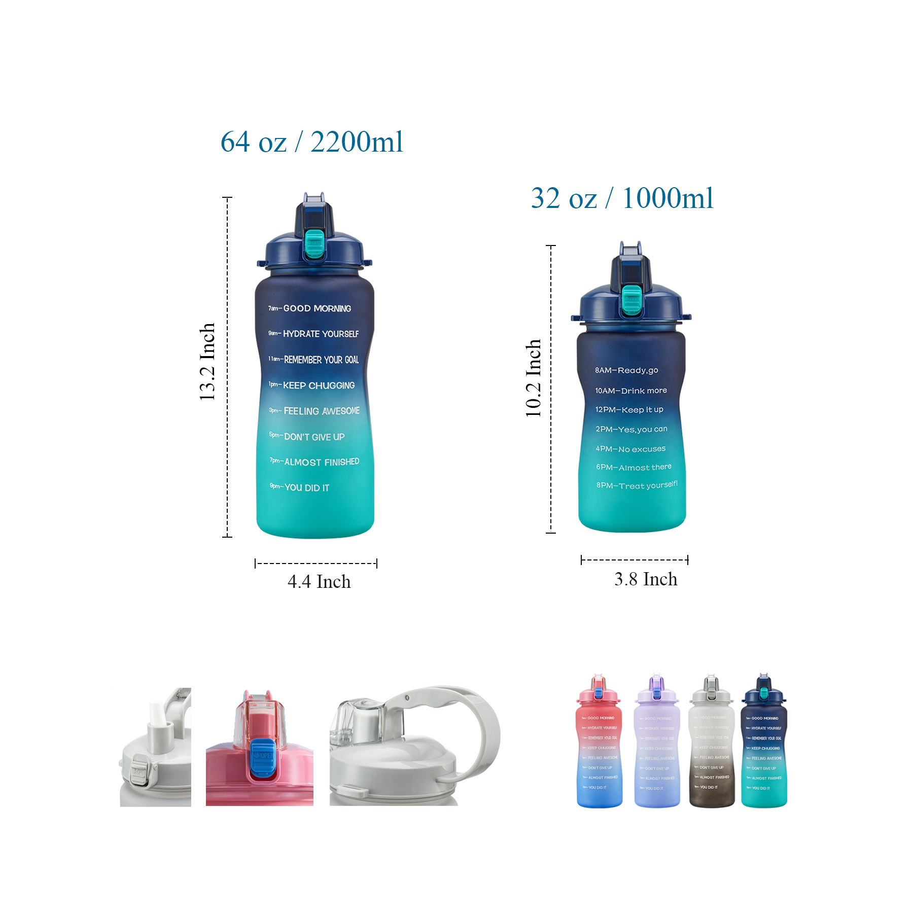 64 oz King Size Wide-Mouth Water Bottle 1