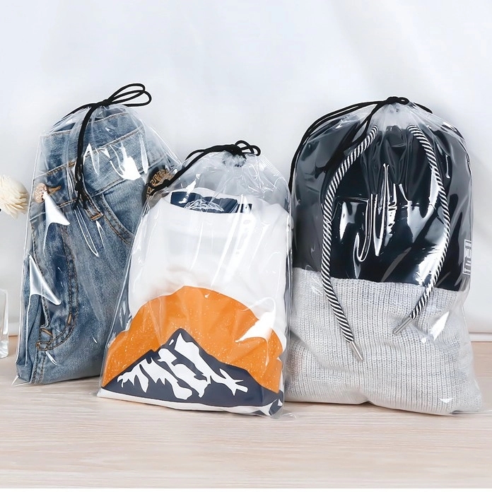 Disposable Clear Drawstring Bag 3
