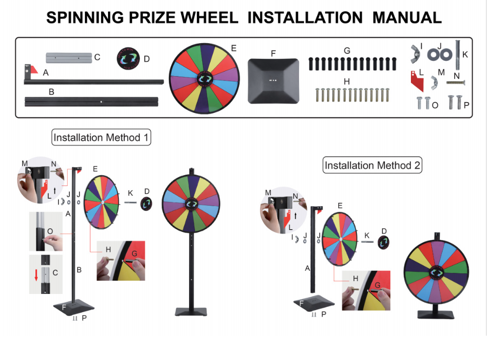 12 Inch Heavy Duty Spinning Prize Wheel 2