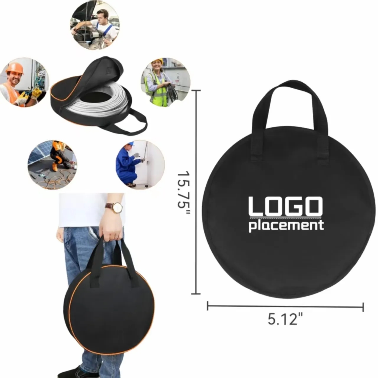 Round Tool Bag For Cable & Tool Storage 2