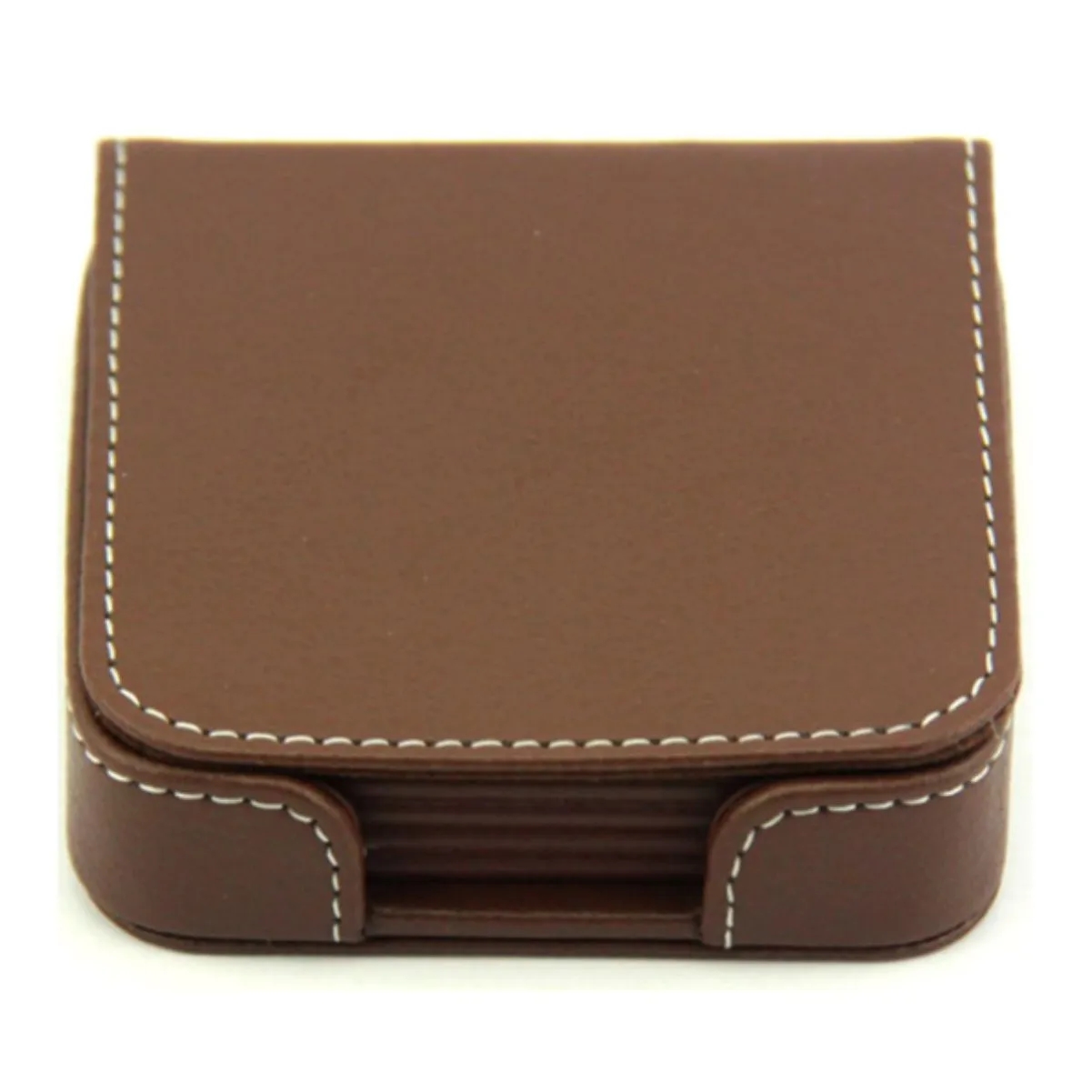 PU Leather Square Coaster Set With Holder 5