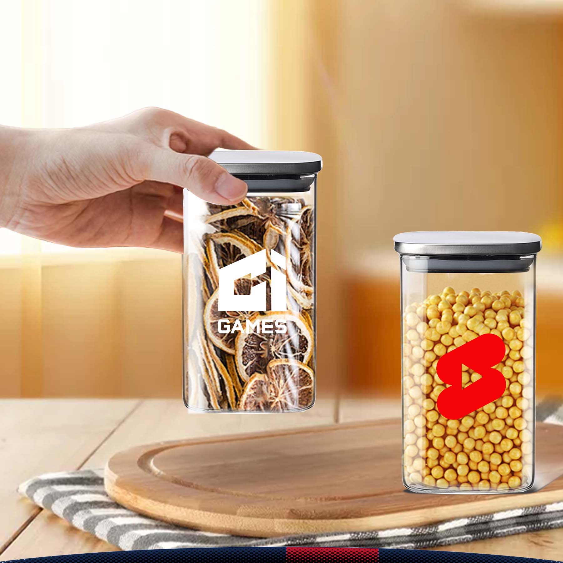 40 oz. Aomit Square Storage Jars 4