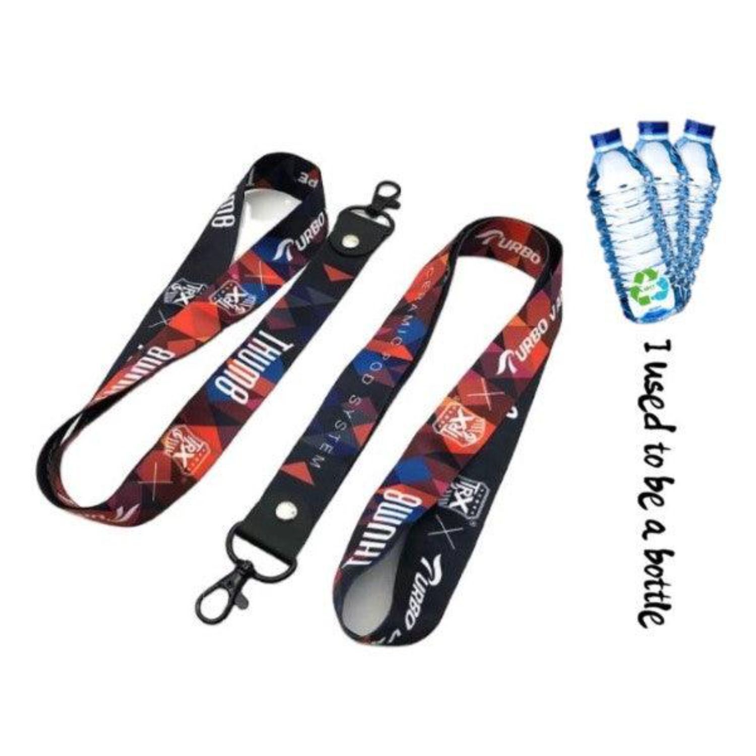 Recycled PET Full Color Sublimation Lanyard Custom Imprint ID Badge Holder 4