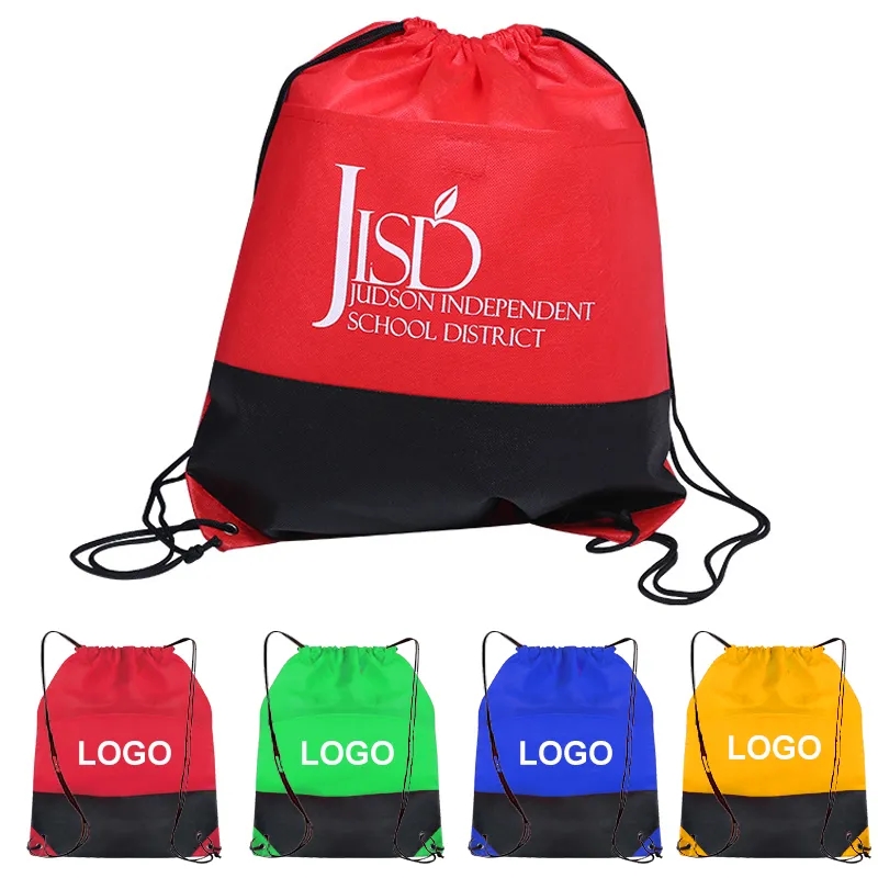 Non-Woven Two-Tone Drawstring Bag 2
