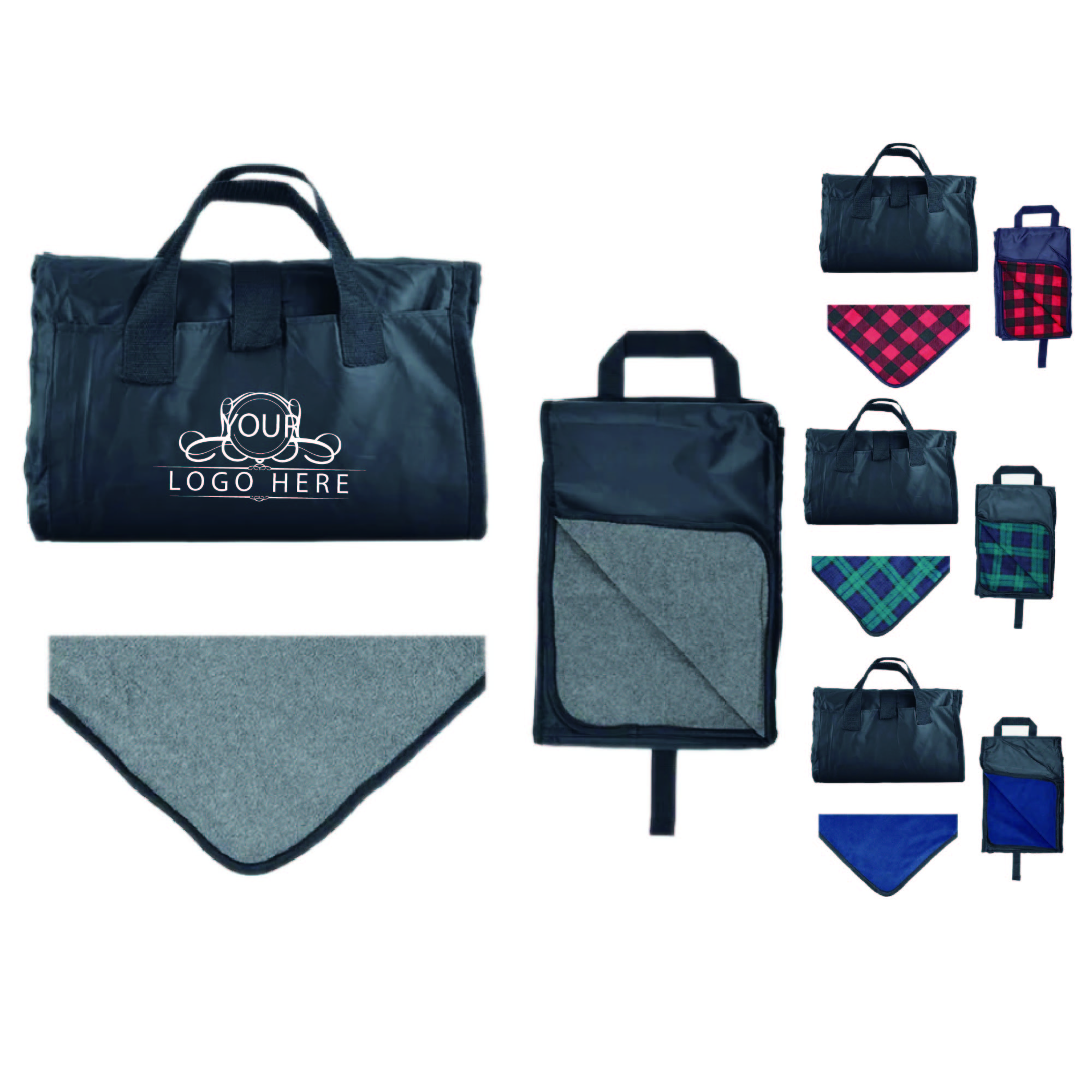 Polar Fleece/ Polyester oxford Picnic Blanket 3