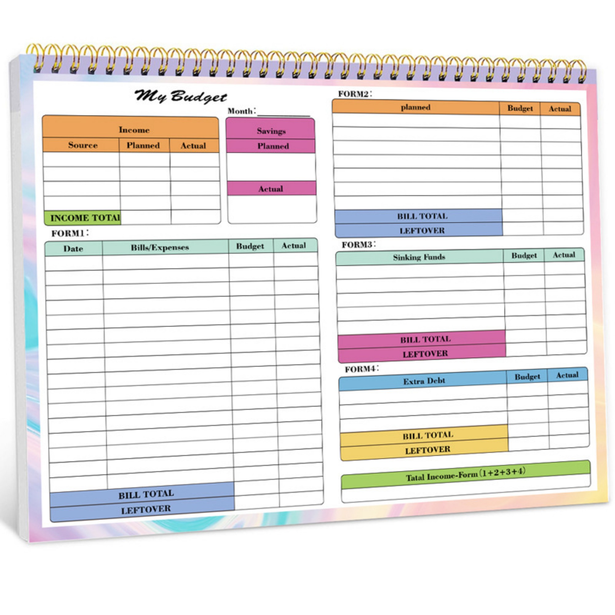 B5 50 Sheets Undated Budget Planner 1