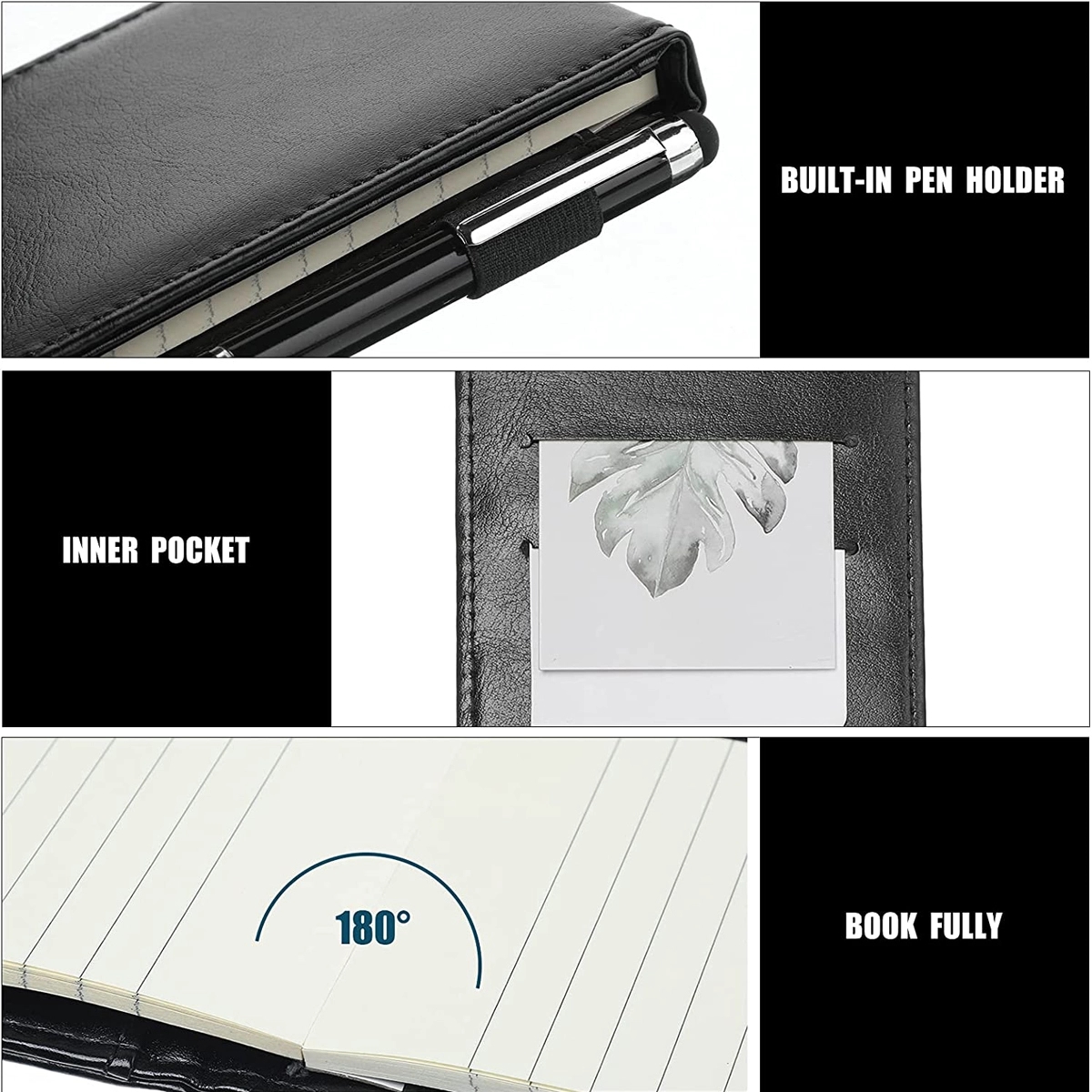 Mini Pocket Notepad Memo Book Lined Sheets With Metal Pen 1