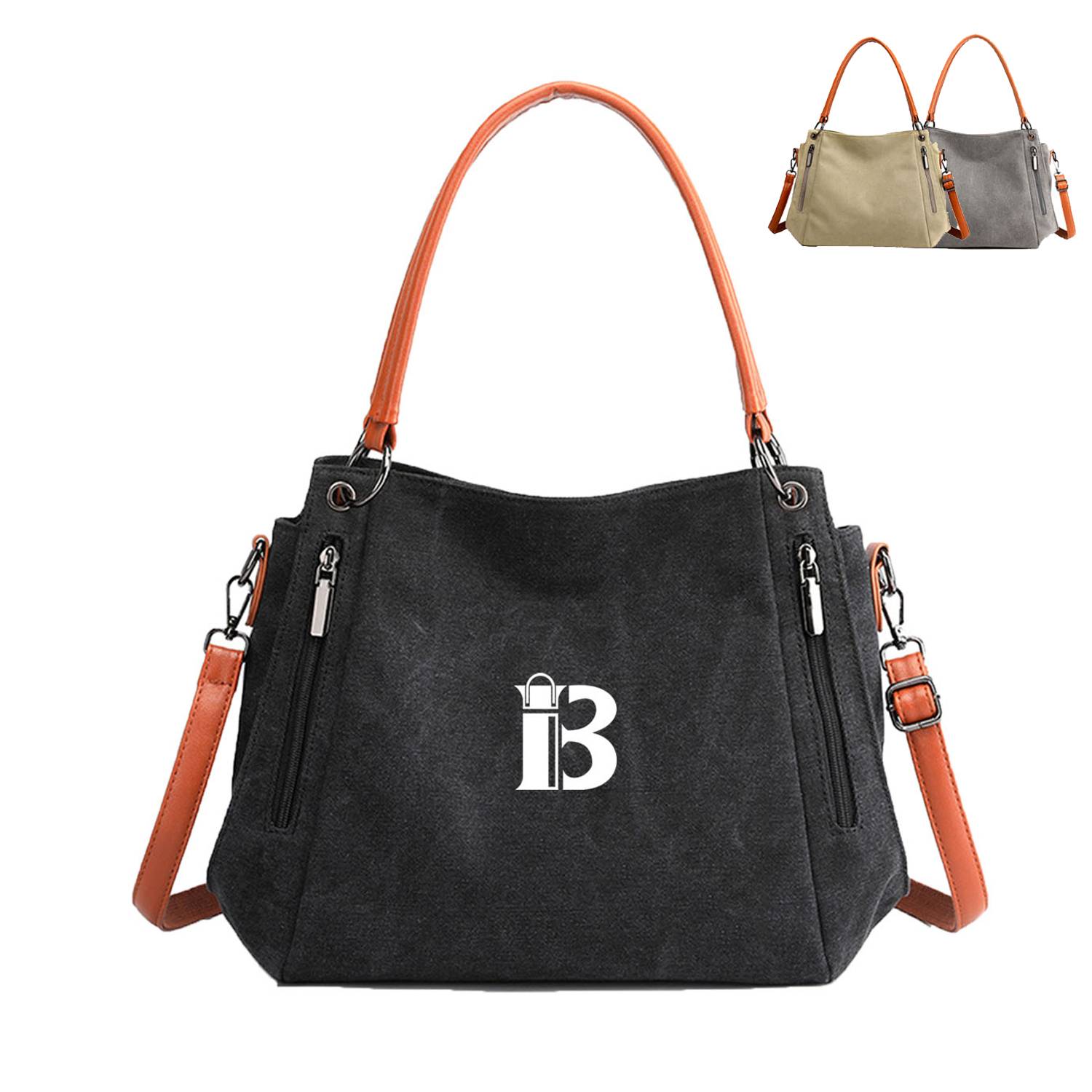 Large Capacity Simple Canvas Crossbody Bag 5