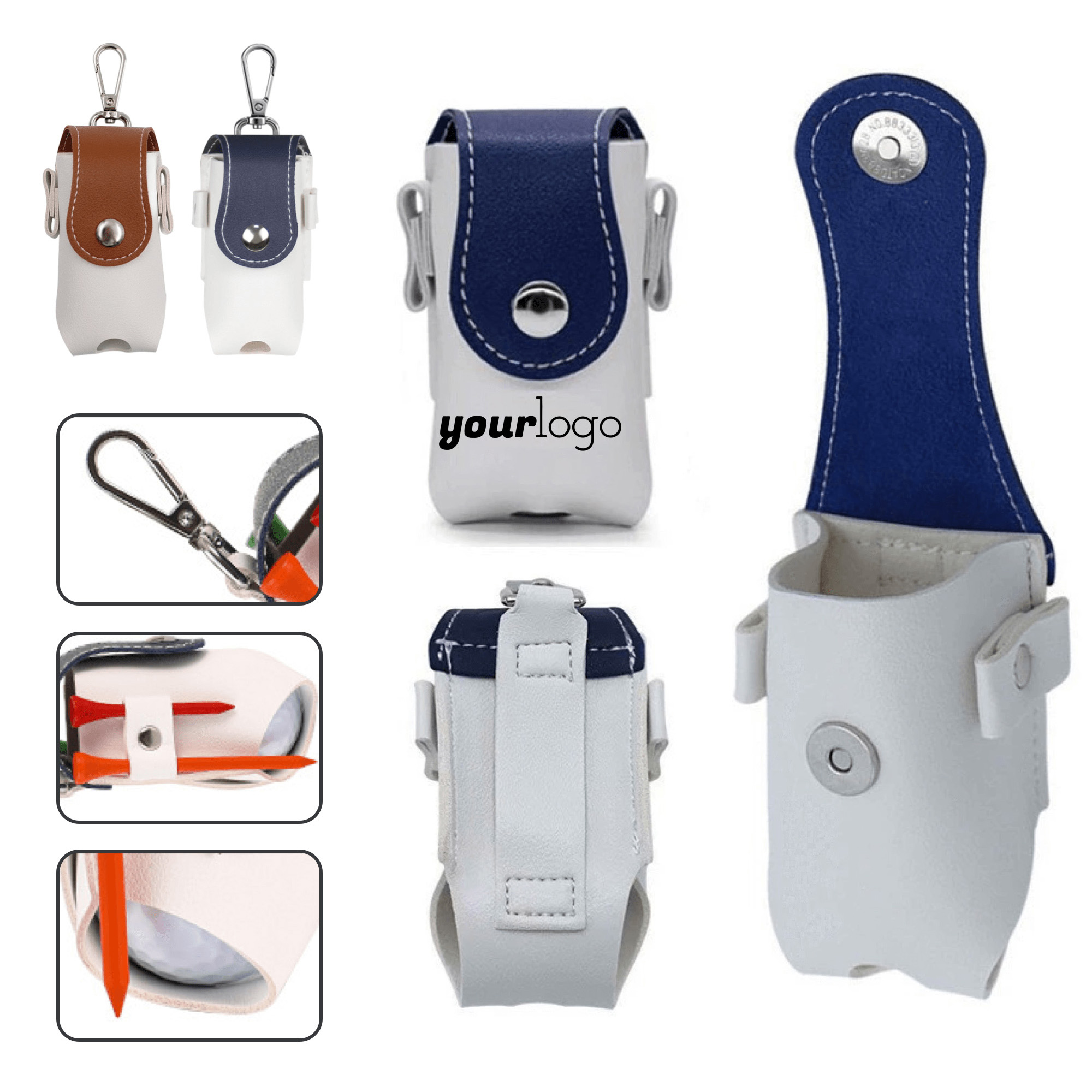 Two-Ball Magnetic PU Golf Pouch 2