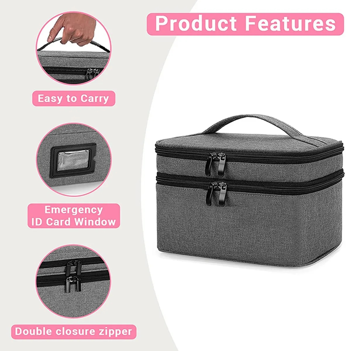 Empty Medicine Travel Storage Pill Bottle Organizer Bag 9