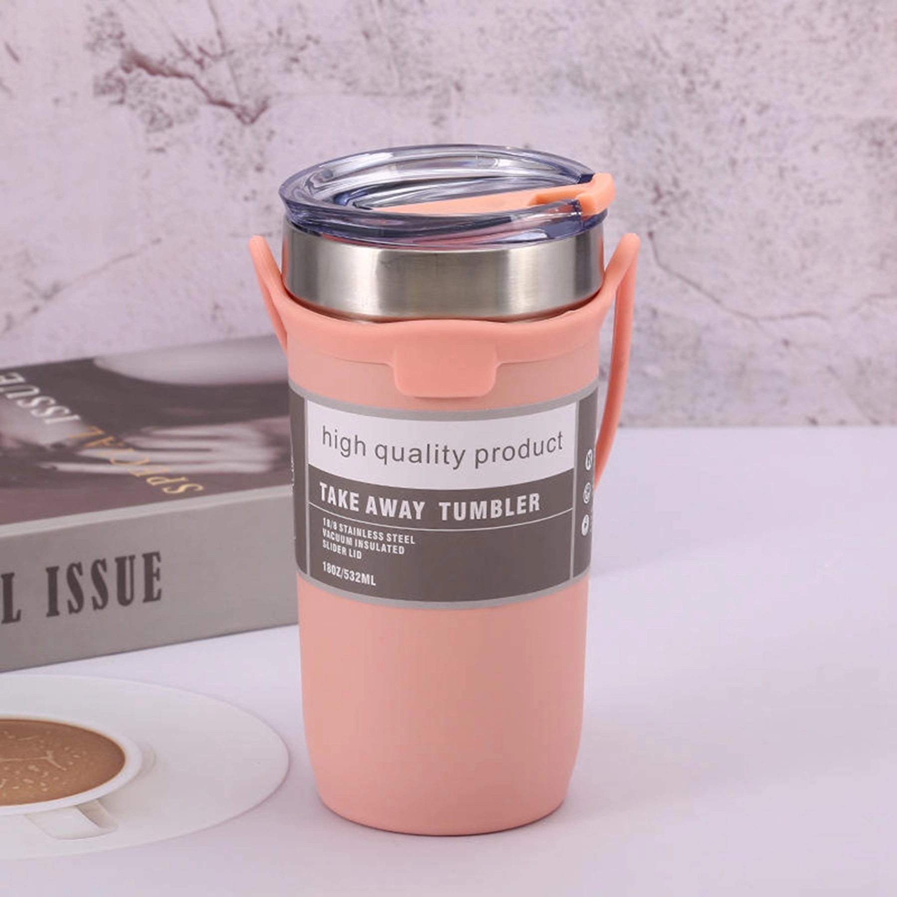 19  Oz. Vacuum Insulated Coffee Tumbler with Silicone Strap 2