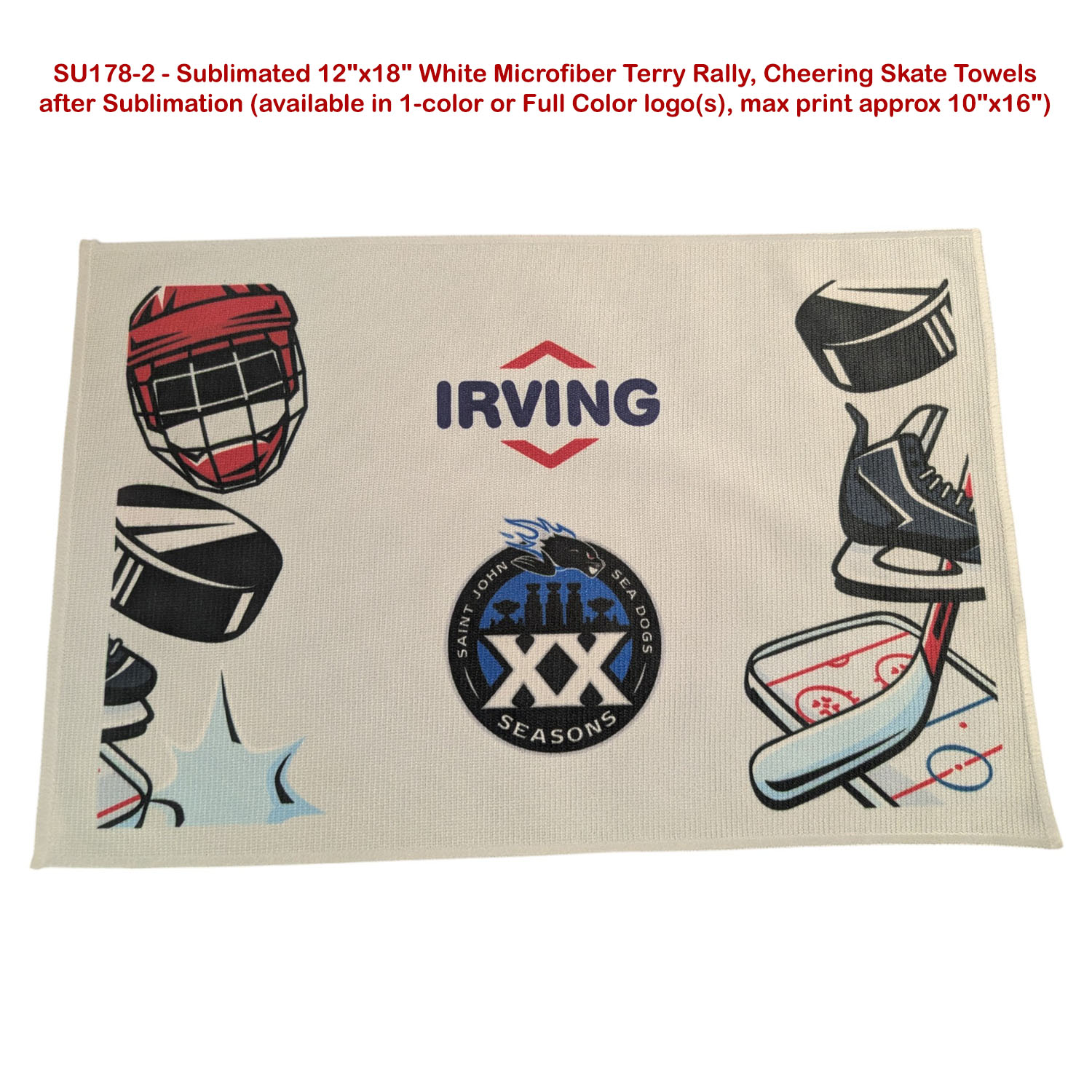 48 Hr Quick Ship - White Microfiber Dri-Lite Terry Sponsorship Rally Towel, 12x18, Sublimated 5