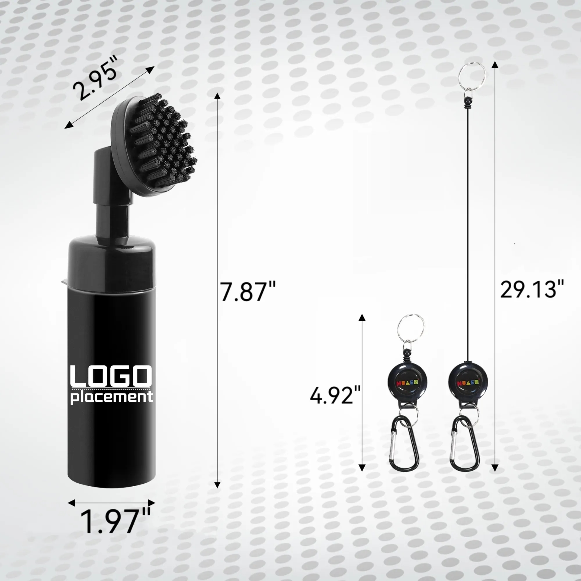 Golf Club Spray Cleaning Brush With Carabiner 3