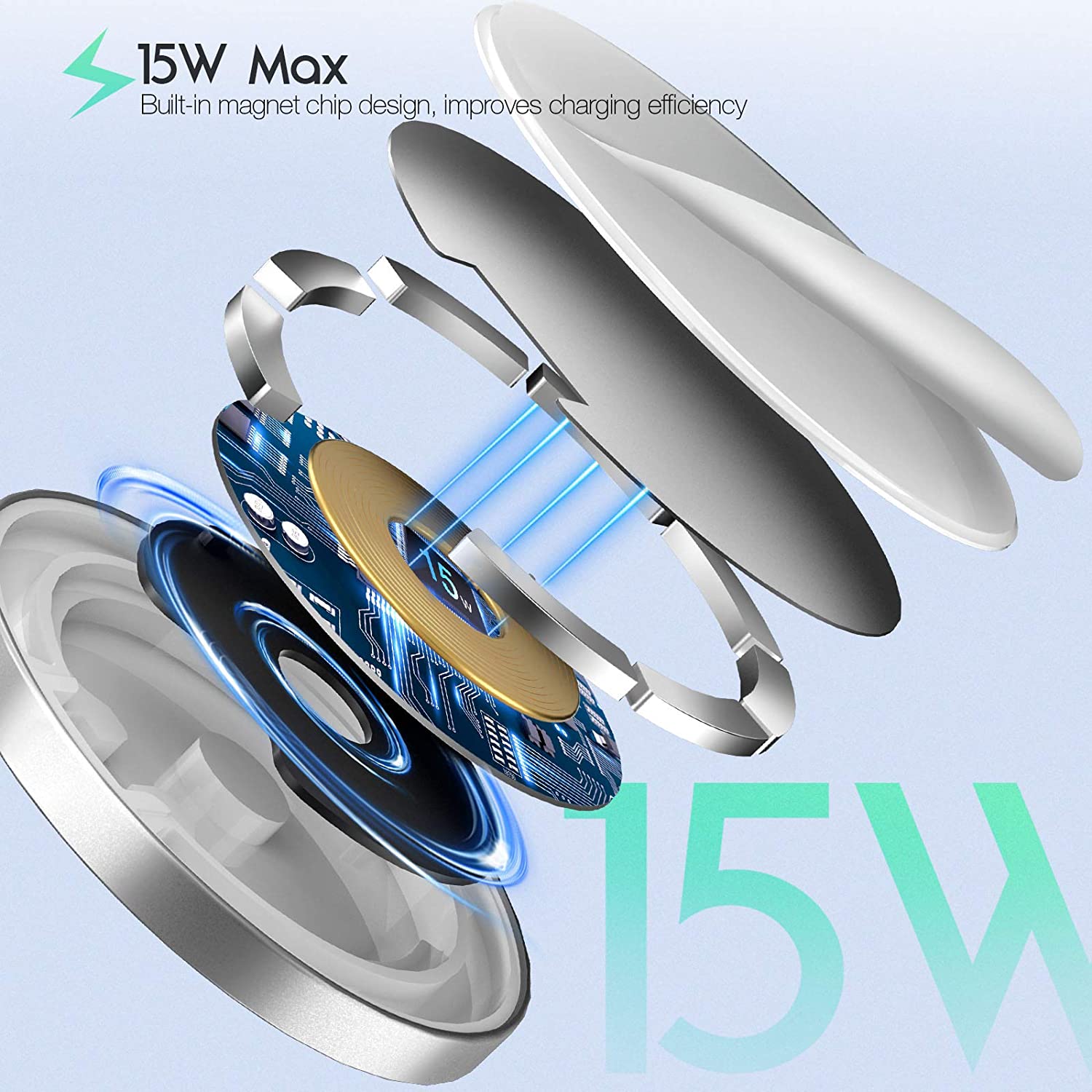 Magnetic Wireless Charger 15W Fast Charger Compatible With MagSafe Wireless Charger 8