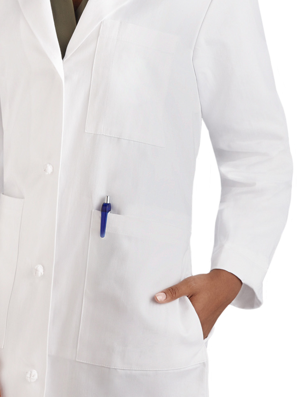 Meta Labwear - Women's Five-Pocket 38" Knot Button Lab Coat 3
