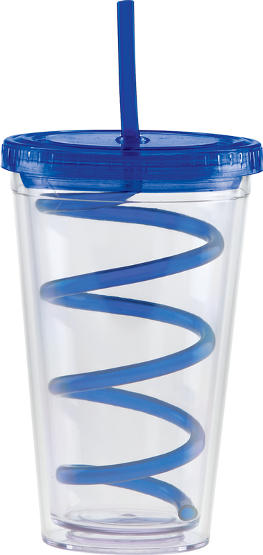 Carnival Cups Colored Curly Straw, Color Lid 27