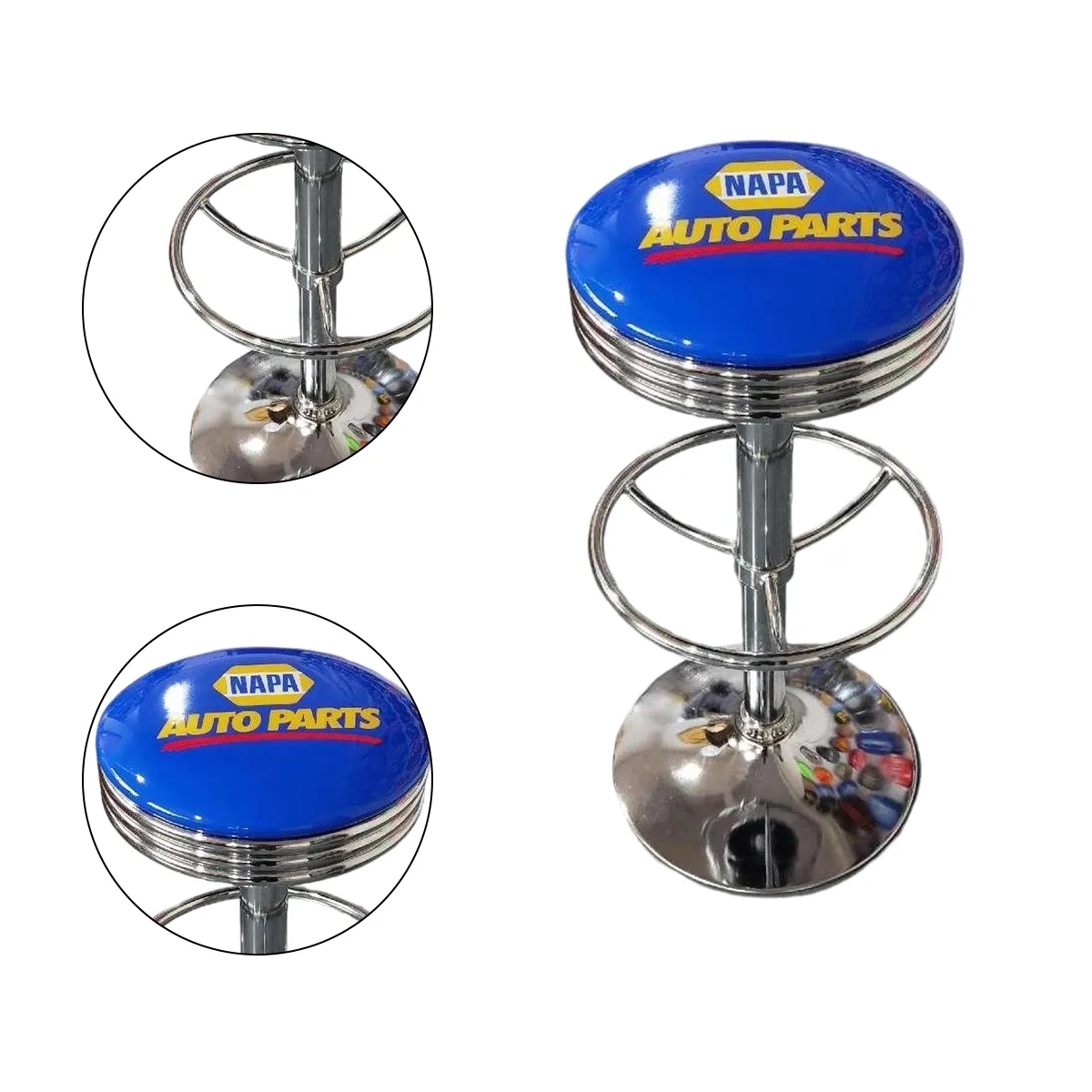 Adjustable Swivel Bar Stool With Chrome Base 5