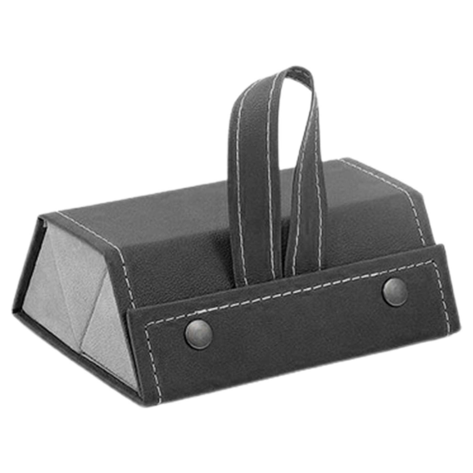 Pu Leather Glasses Case W/3 Compartments And Handle 2
