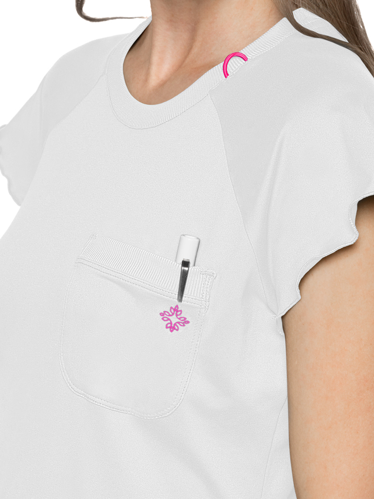 Med Couture - MC Layers - Women's 1-Pocket Lettuce-Edged Top 3