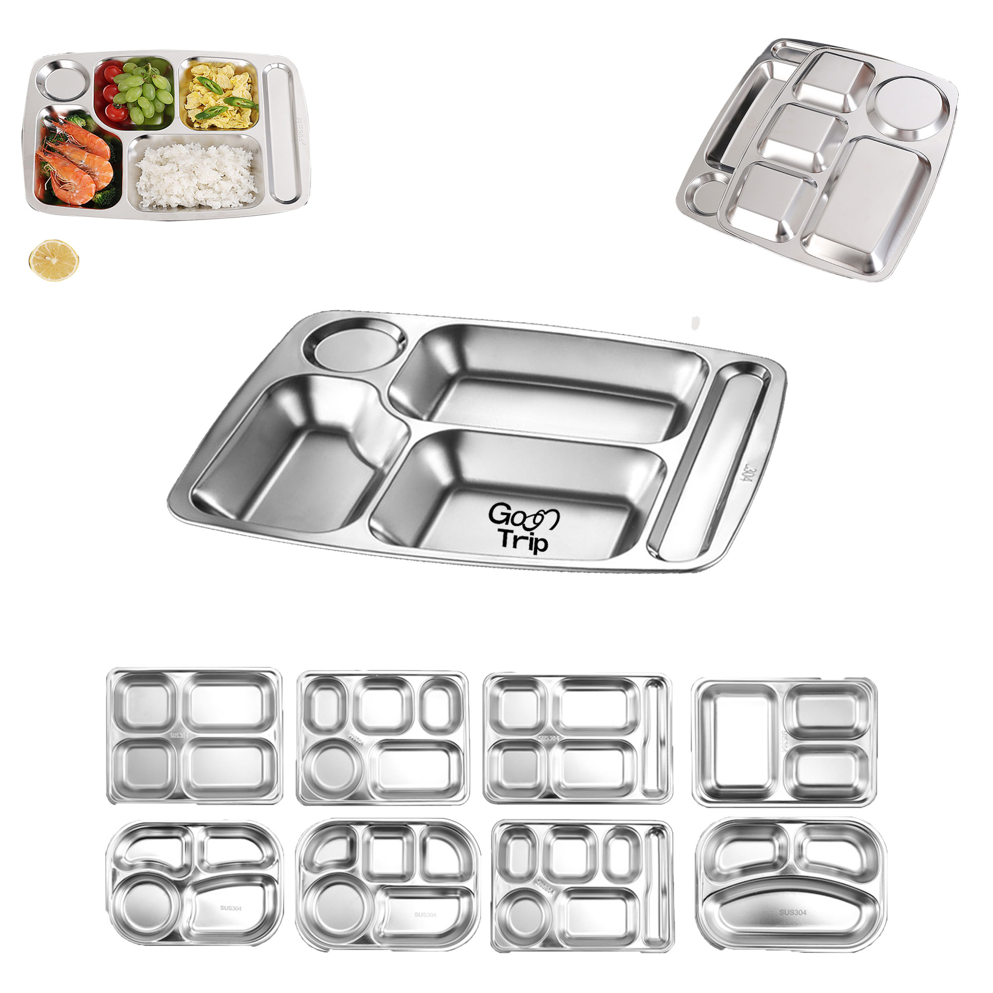 Stainless Steel Divided Lunch Tray 2