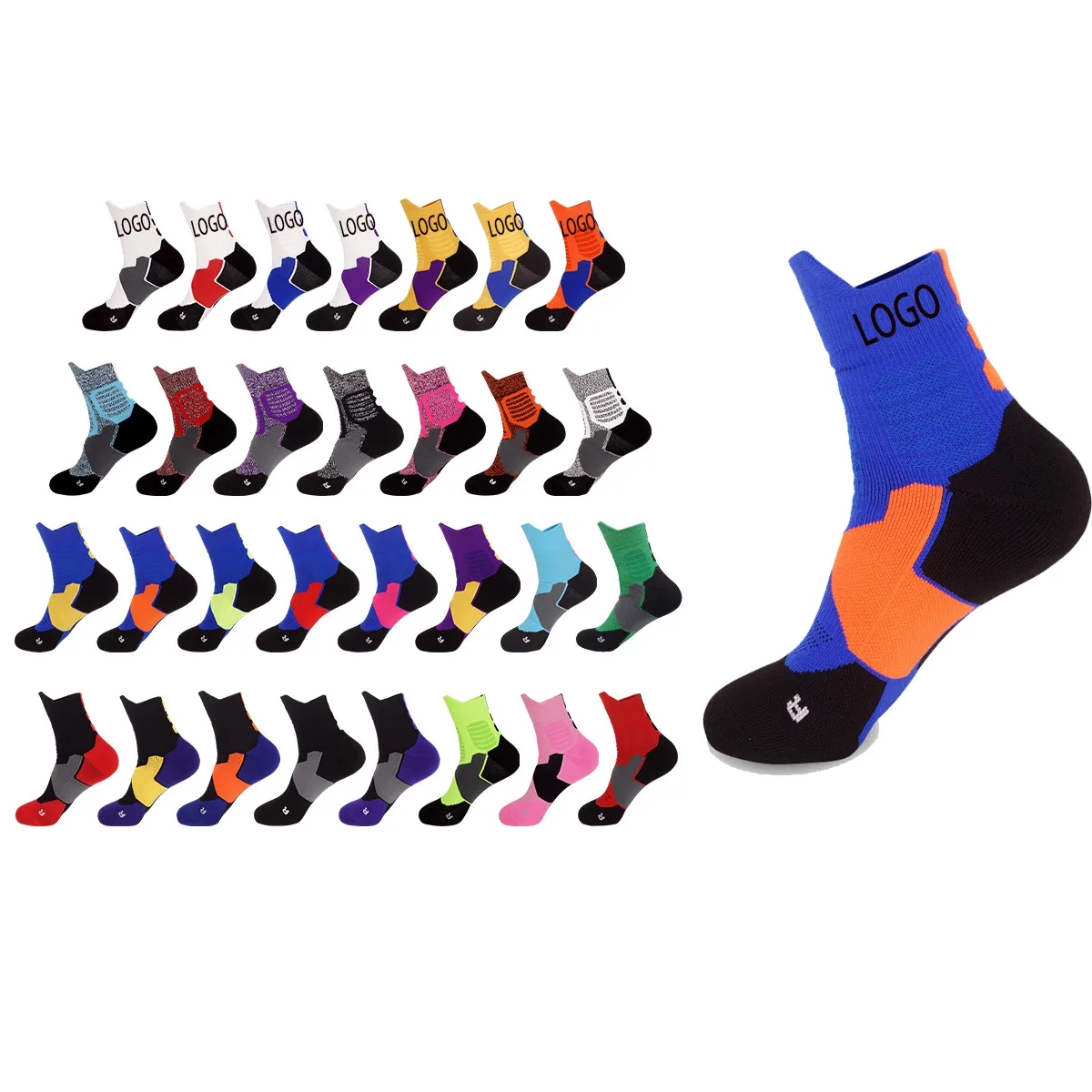 Basketball Socks Cushioned Athletic Sports 3