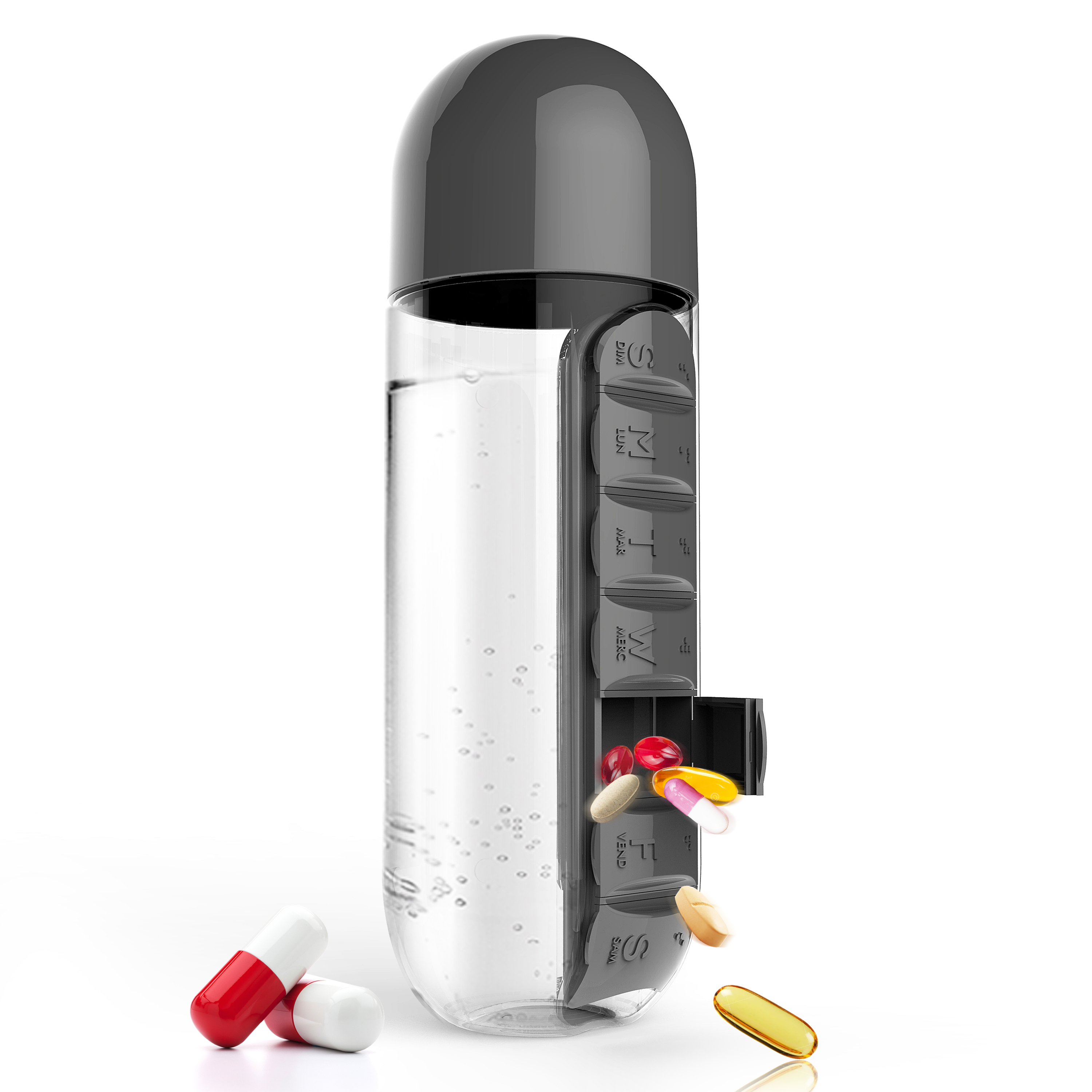 20 oz In Style Pill Organizer Water Bottle 13