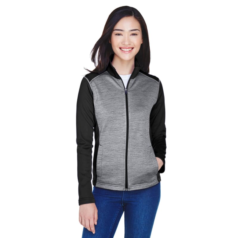 Devon & Jones Ladies' Newbury Colorblock Mélange Fleece Full-Zip 13