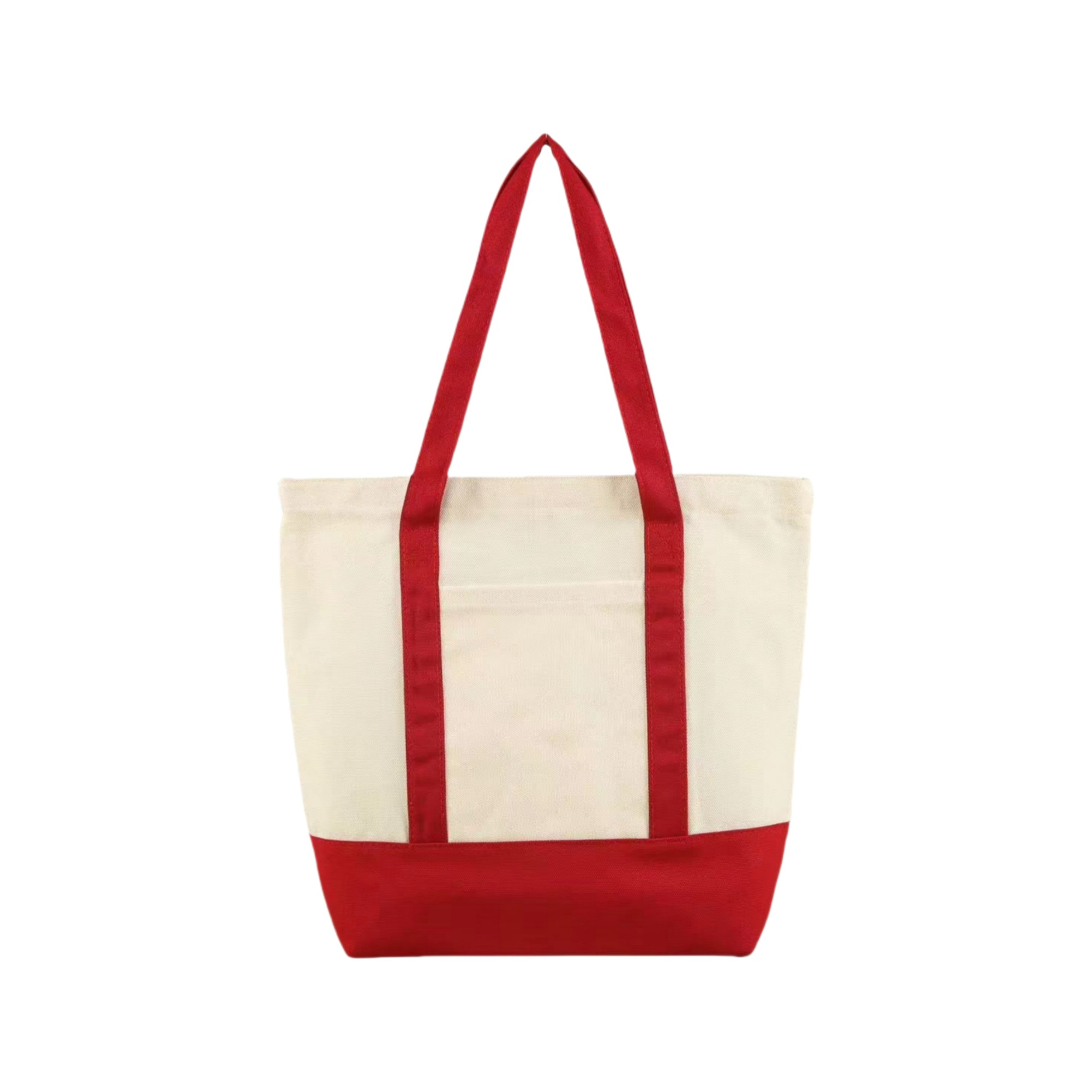 Canvas Tote Bag With An External Pocket, custom tote bag with logo imprint 2