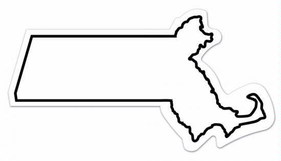 Massachusetts State Shape Magnet - Full Color 2