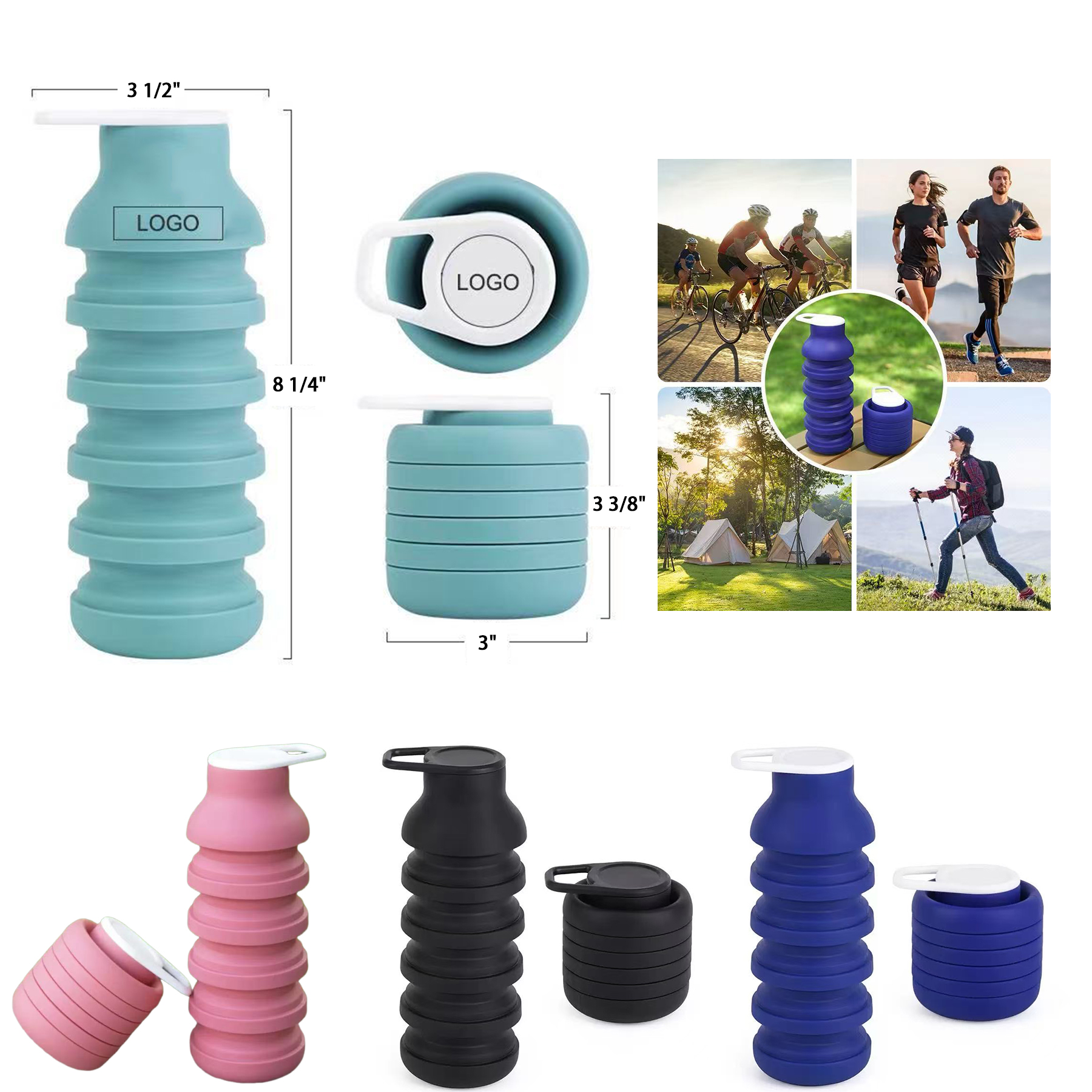 20Oz Foldable Portable Silicone Water Cup 2