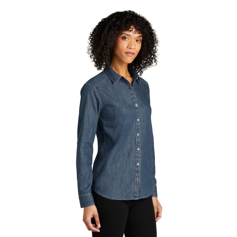 Port Authority Ladies Long Sleeve Perfect Denim Shirt 10