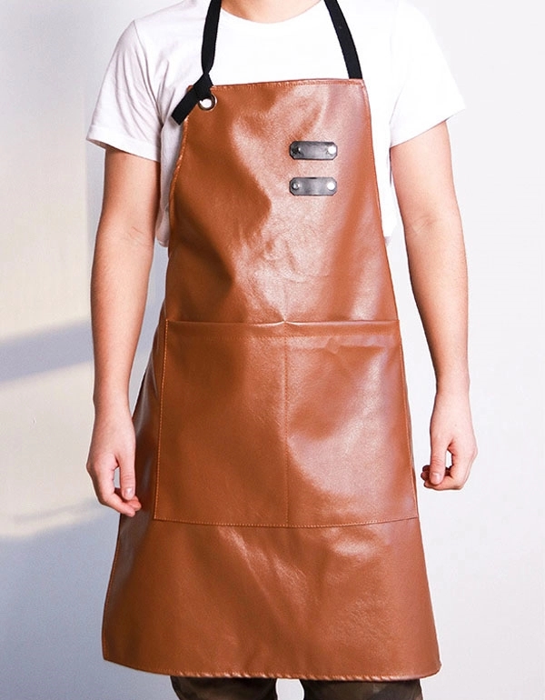 Custom PU Kitchen Apron with Large Pockets 2