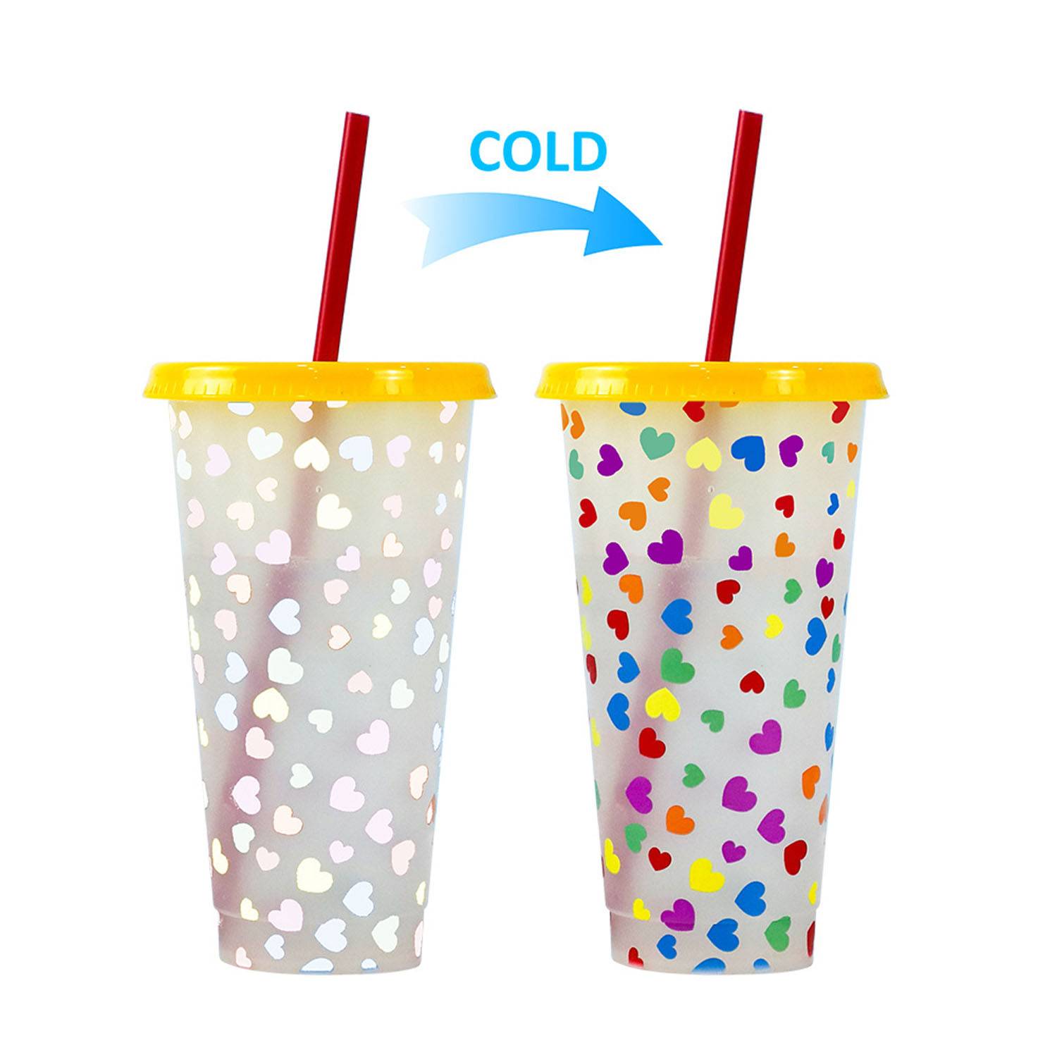 24oz Reusable Color Changing Plastic Cold Drink Cup 6