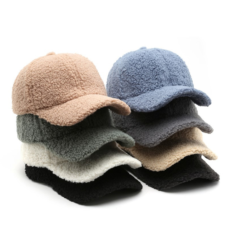 Winter Lamb Hair Warm Baseball Hat 2