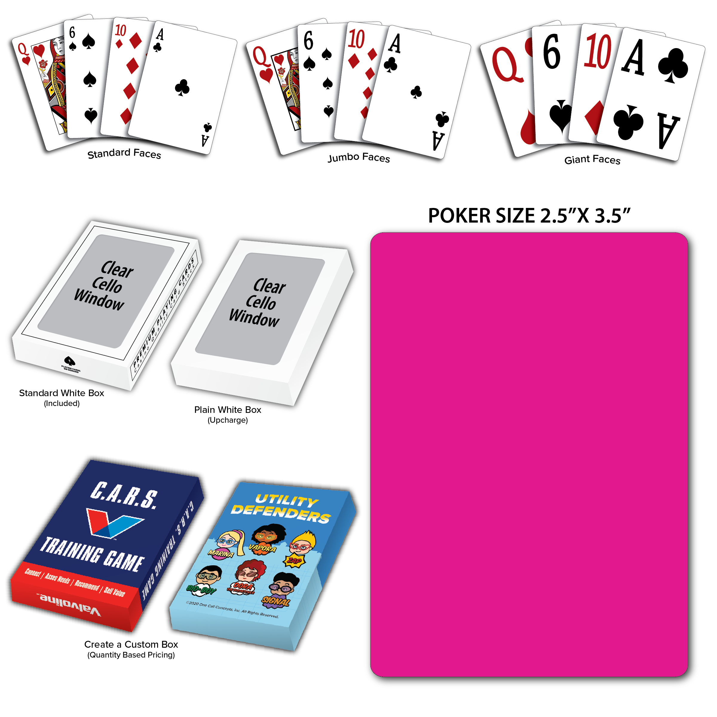 Solid Back Fuchsia Poker Size Playing Cards 3