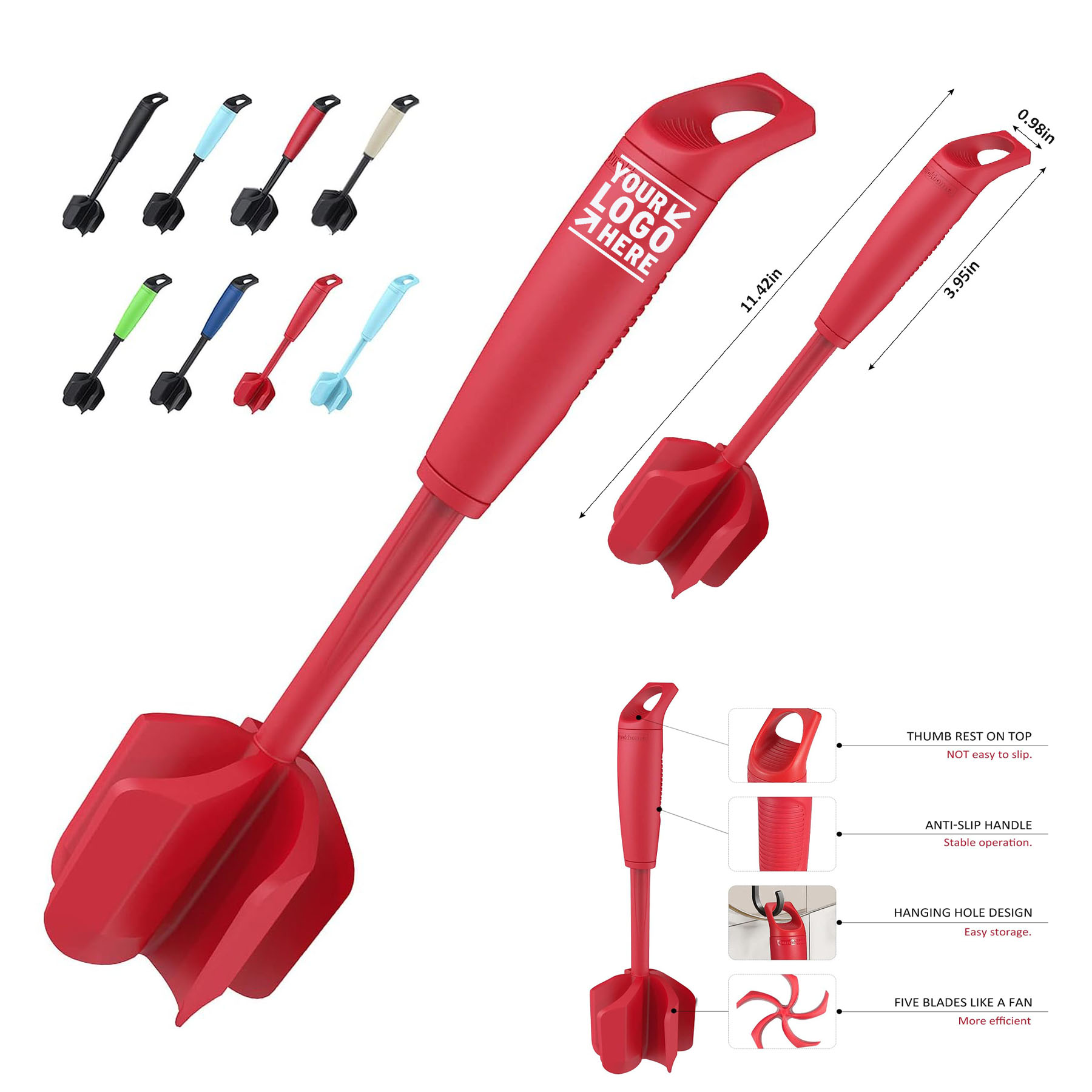 Non-Stick Heat Resistant Upgrade Design 5 Curved Blades Hamburger Meat Chopper Ground Beef Breaker