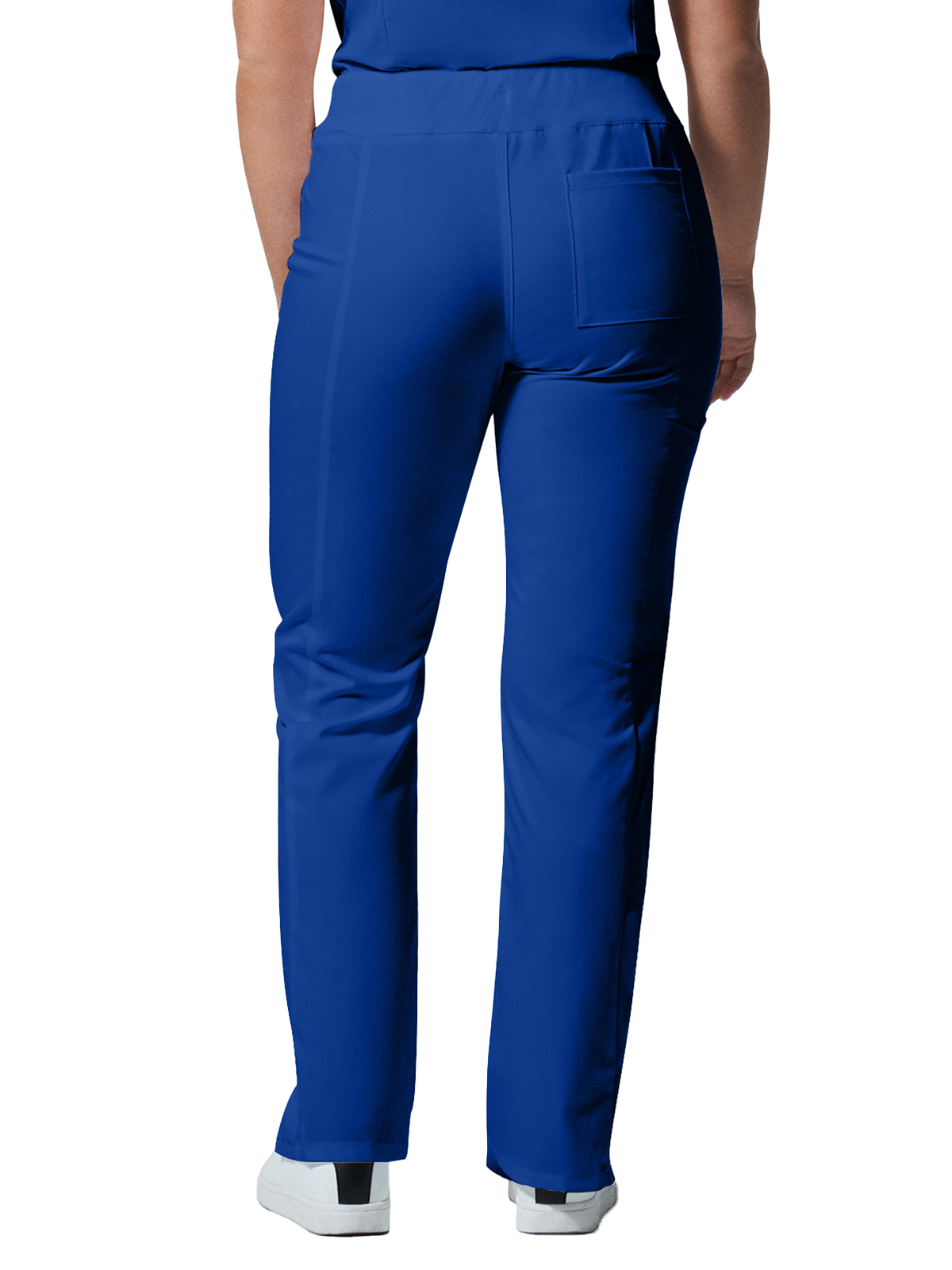 Landau - ProFlex - Women's Five-Pocket Mid-Rise Rib-Knit Elastic Waist Straight Leg Pant 10