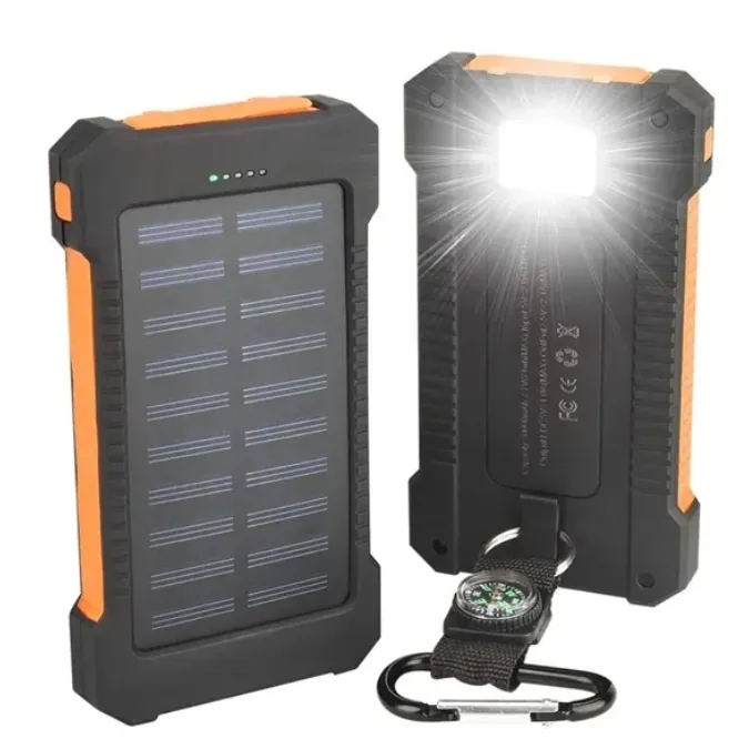 10000 mAh Solar Power Bank with LED Flashlight 3